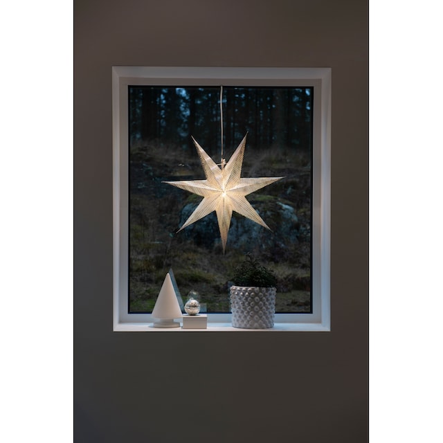 KONSTSMIDE Dekostern »Weihnachtsstern, Weihnachtsdeko«, (1 St.), beleuchteter  Papierstern mit 7 Zacken, metallisch online bei OTTO