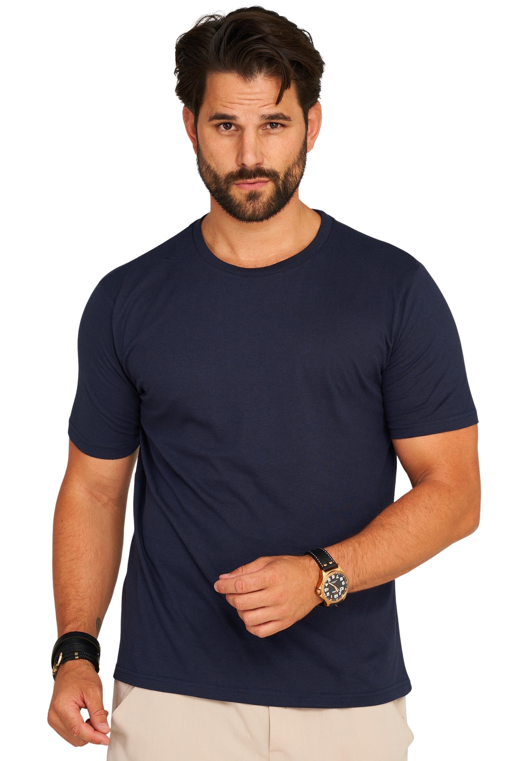 Daily Cotton T-Shirt »Herren Basic Kurzarm Rundhals Shirt Crew-Neck O-Ausschnitt« Herren Basic Kurzarm Rundhals Shirt Crew-Neck O-Ausschnitt