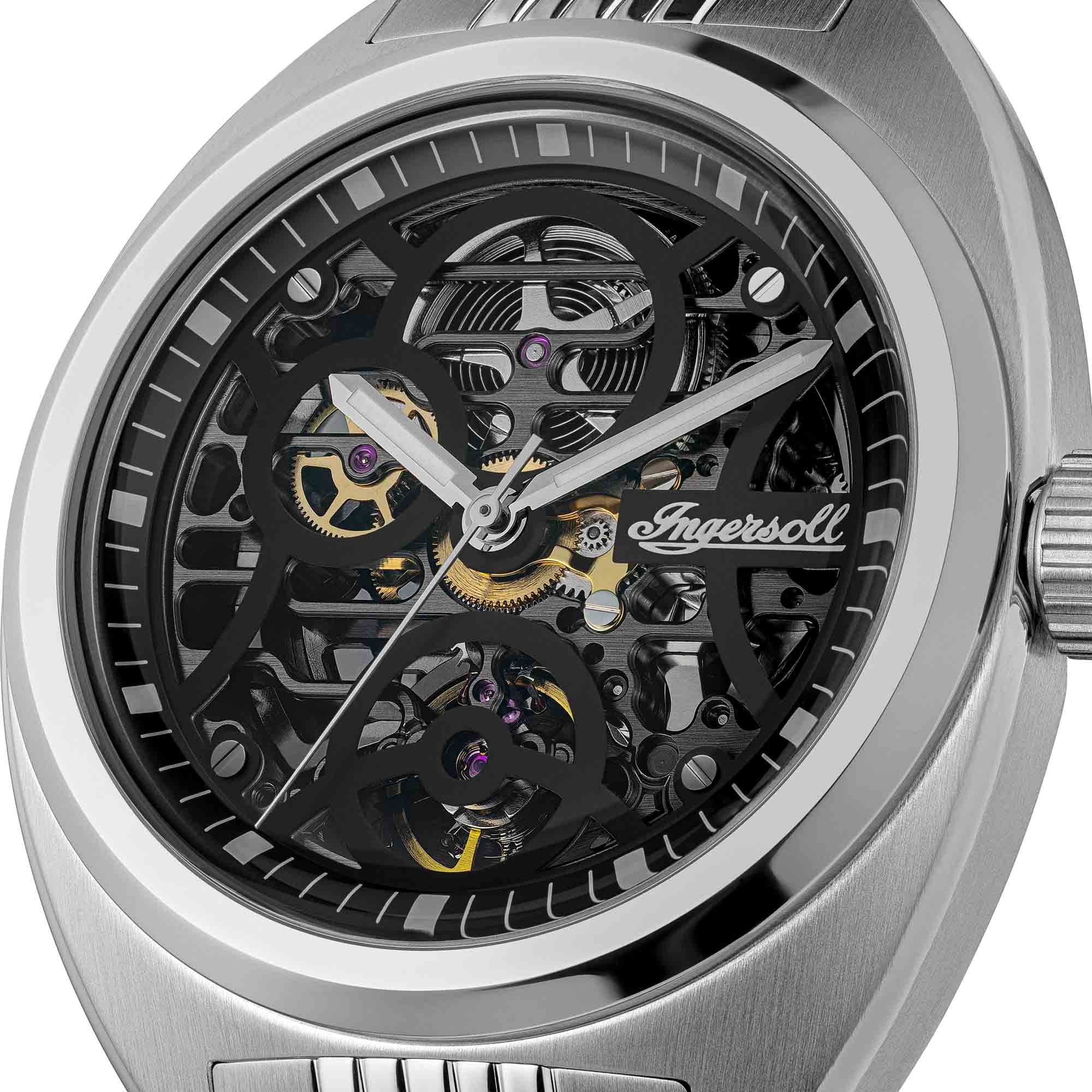 Ingersoll Automatikuhr »The Wrangler« Armbanduhr, Herrenuhr, Mechanische Uhr, Edelstahlarmband, analog