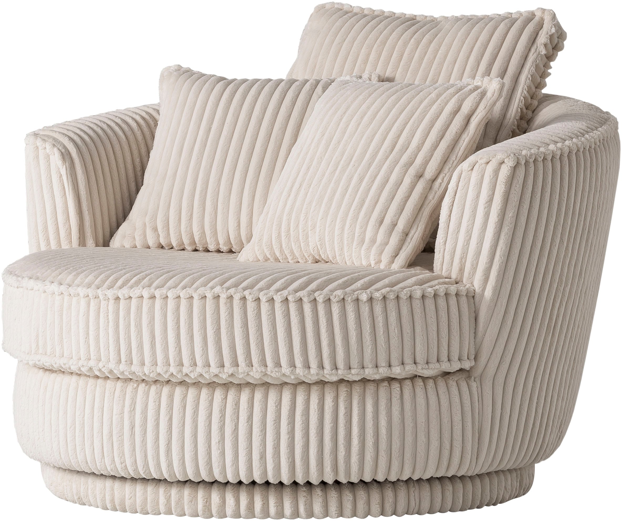 Leonique Drehsessel »MAISIE, Love Seat XXL, Lese-Sessel BIG-«, Sessel in MEGA CORD u. Web-Velours, 360 Grad drehbar