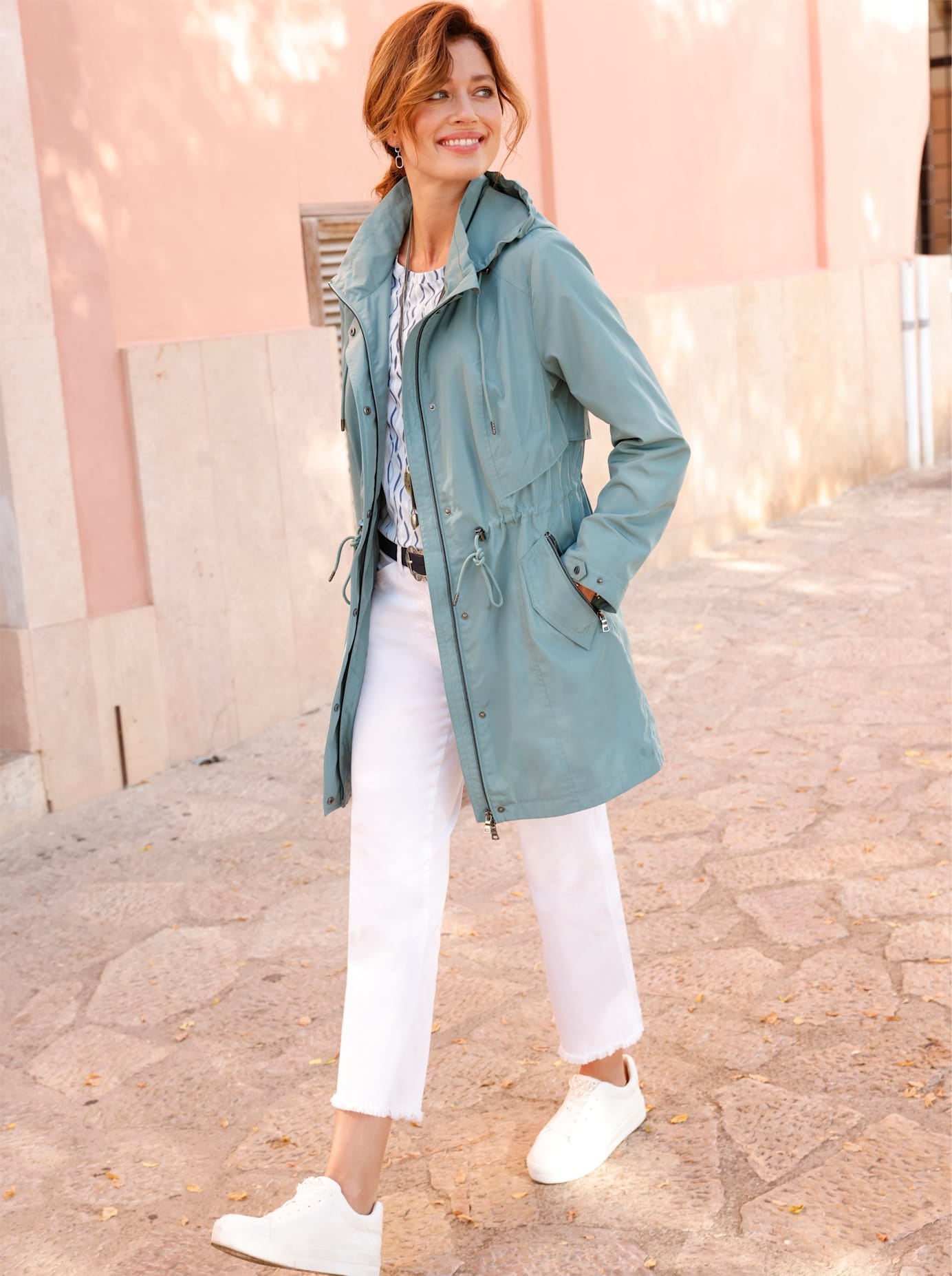 Inspirationen Langjacke mit Kapuze