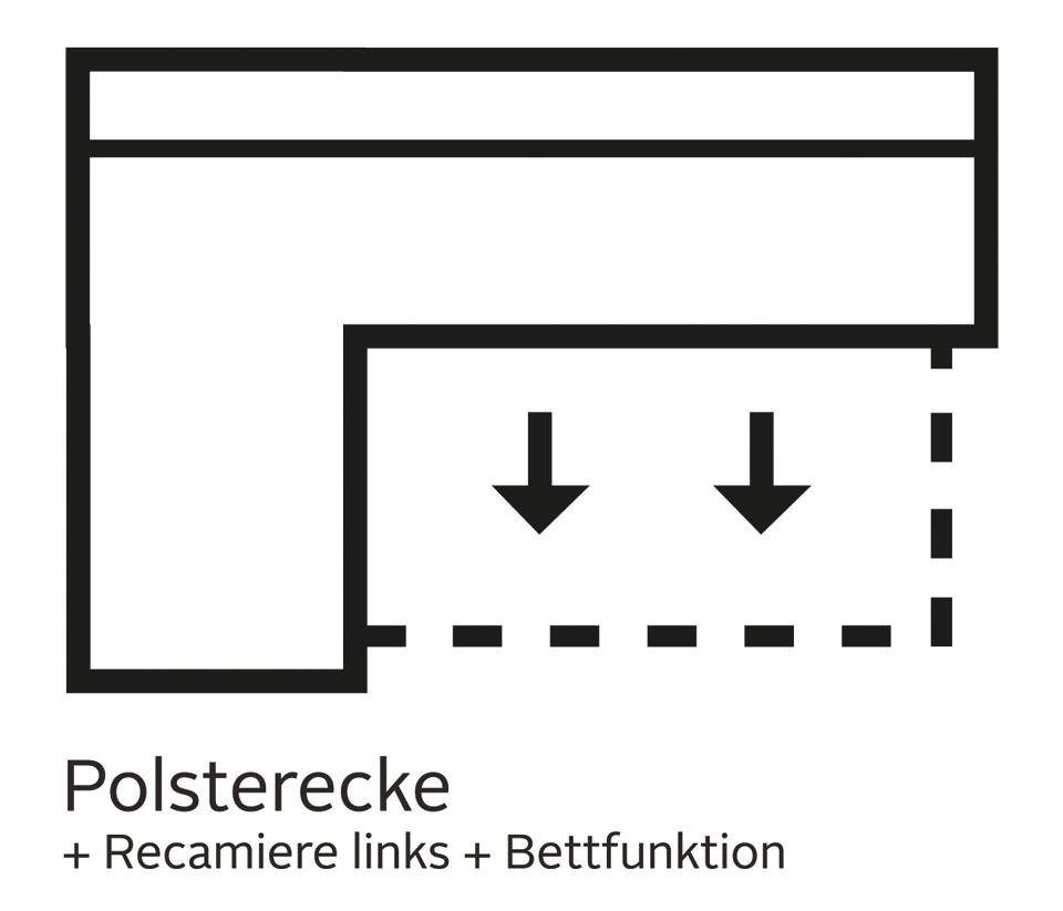 Home affaire Ecksofa Italia, mit Bettfunktion und Bettkasten