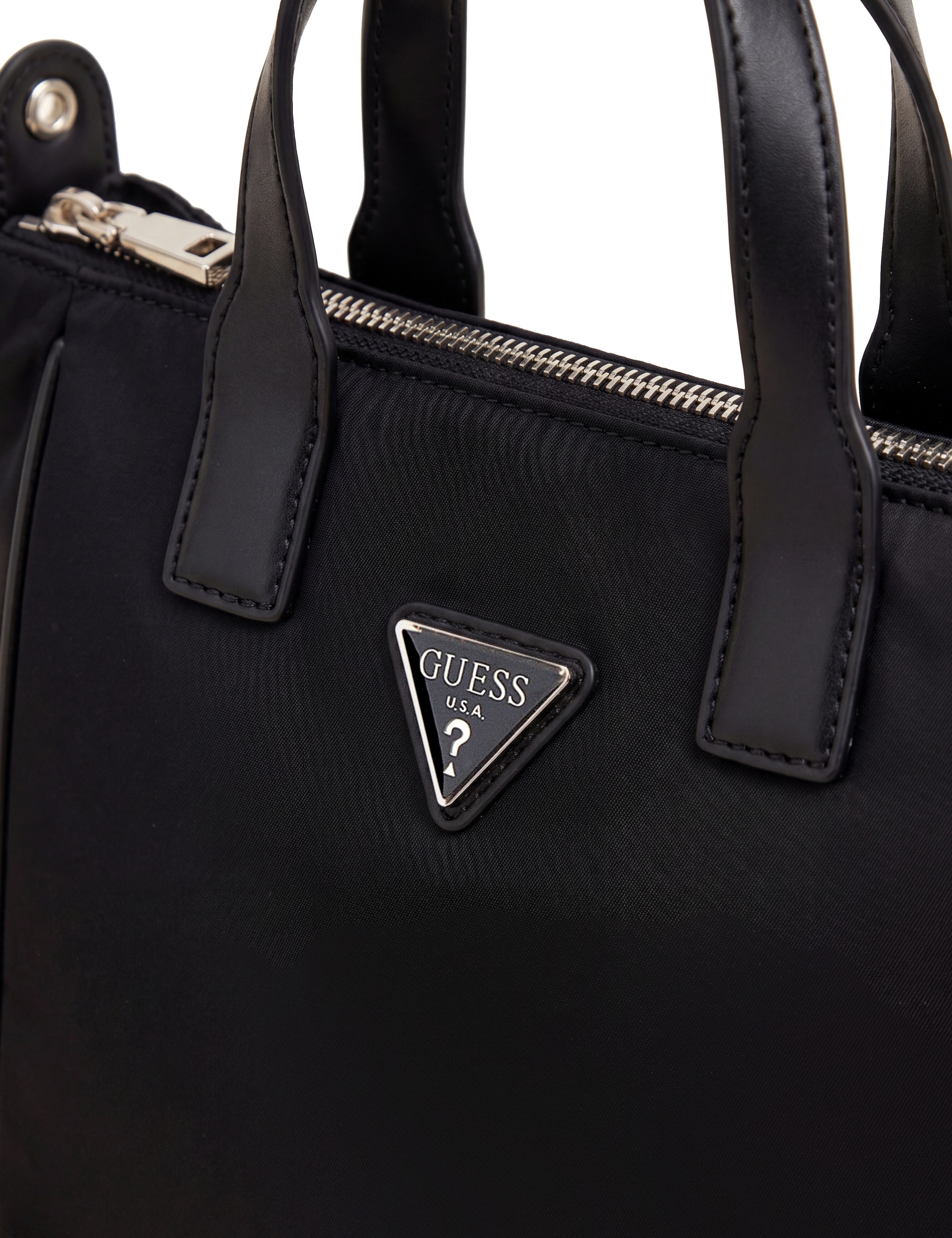 Guess Umhängetasche »FOLLIE SMALL TOTE« Handtasche, Schultertasche mit logobedrucktem Umhängeriemen