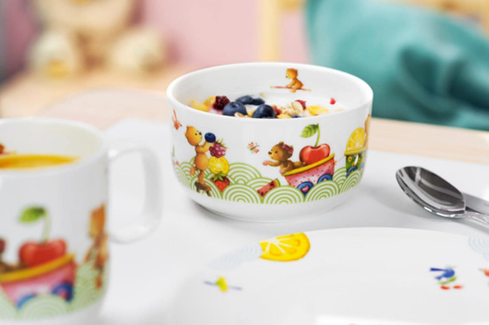 Villeroy & Boch Kindergeschirr-Set »Kindergeschirr Hungry as a Bear bunt« Spülmaschinenfest