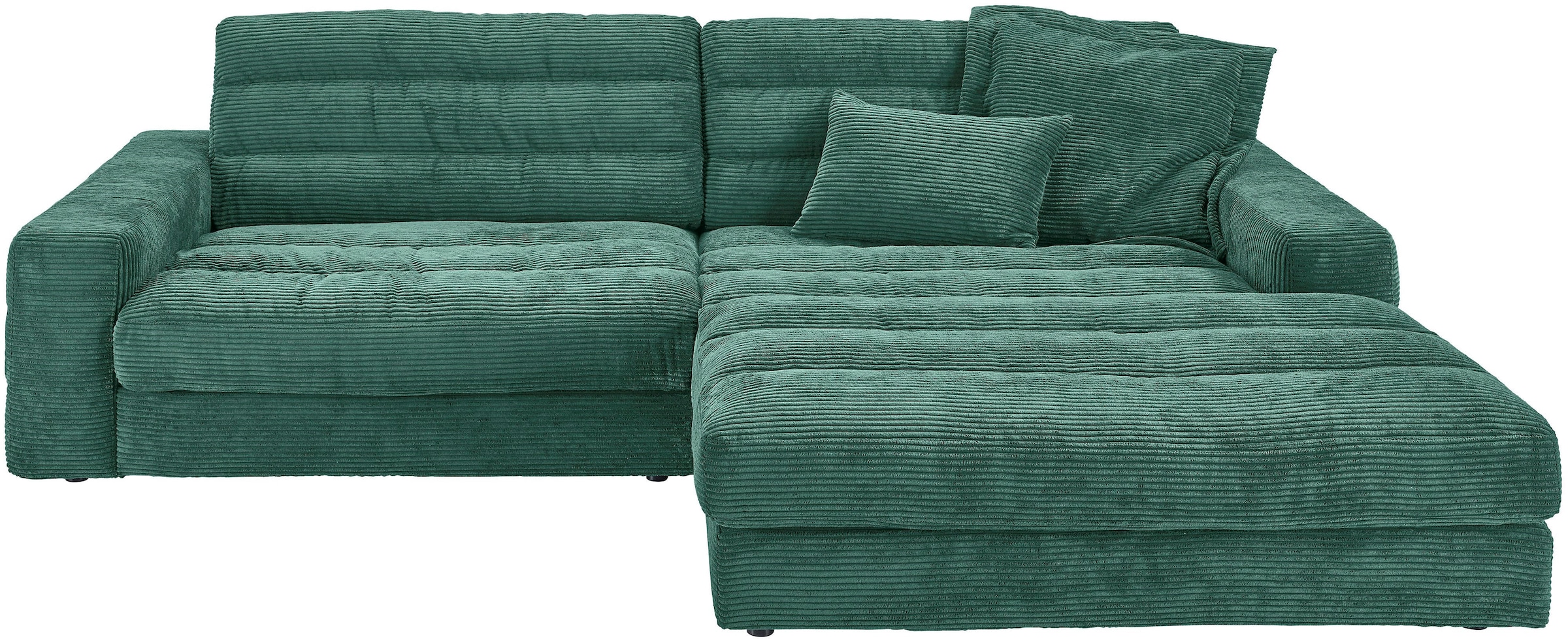 3C Candy Ecksofa »Stripes Mega-Sofa, bequem und komfortabel, L-Form« Lose Rückenkissen, mit feiner Quersteppung, Cord-Bezug