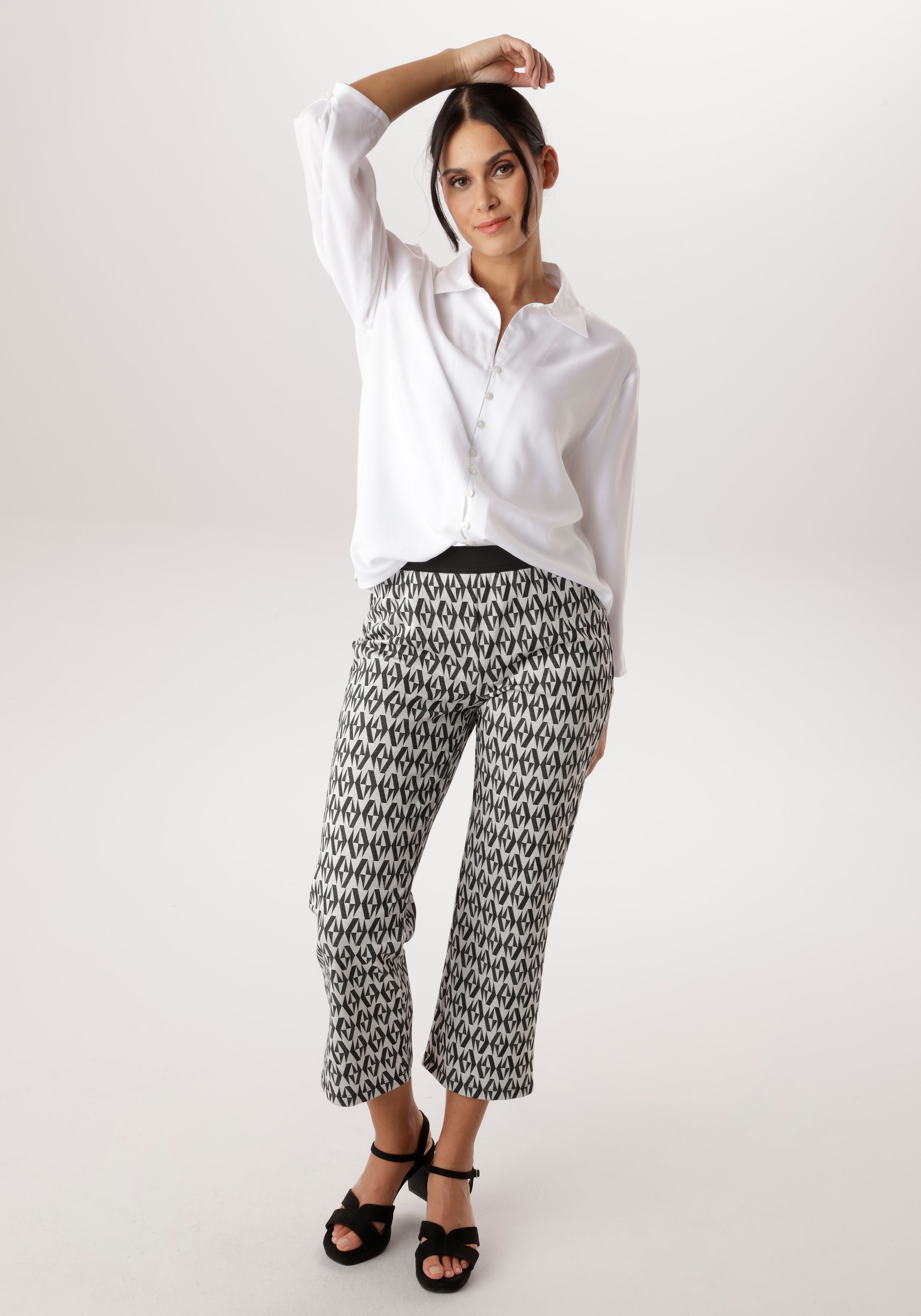 Aniston SELECTED Hemdbluse mit Hemdkragen und 3/4-langen Ärmeln - NEUE KOLLEKTION