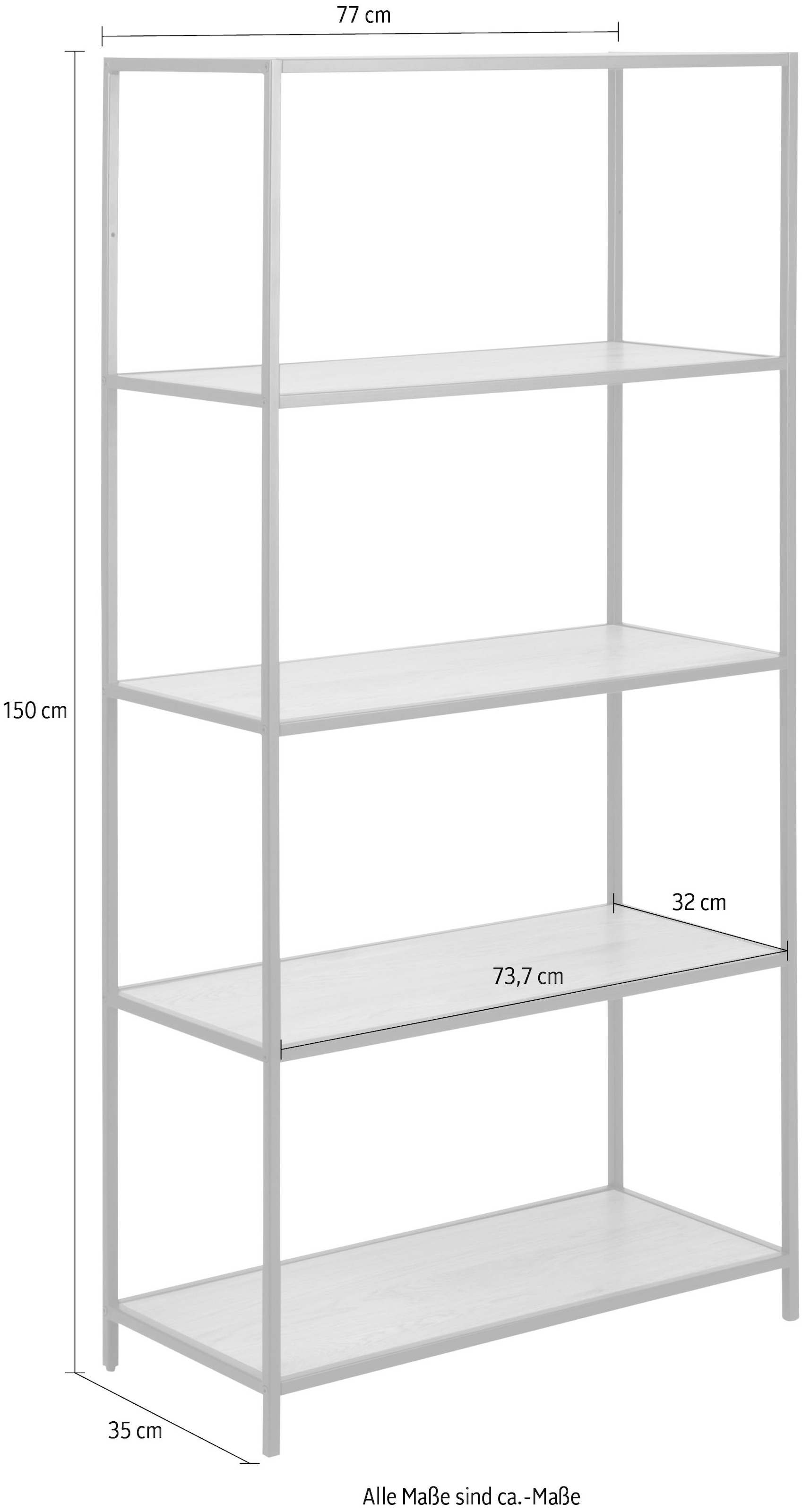 ACTONA GROUP Bücherregal, Metallgestell im modernen Industrie-Look, 4 Einlegeböden, Höhe 150 cm