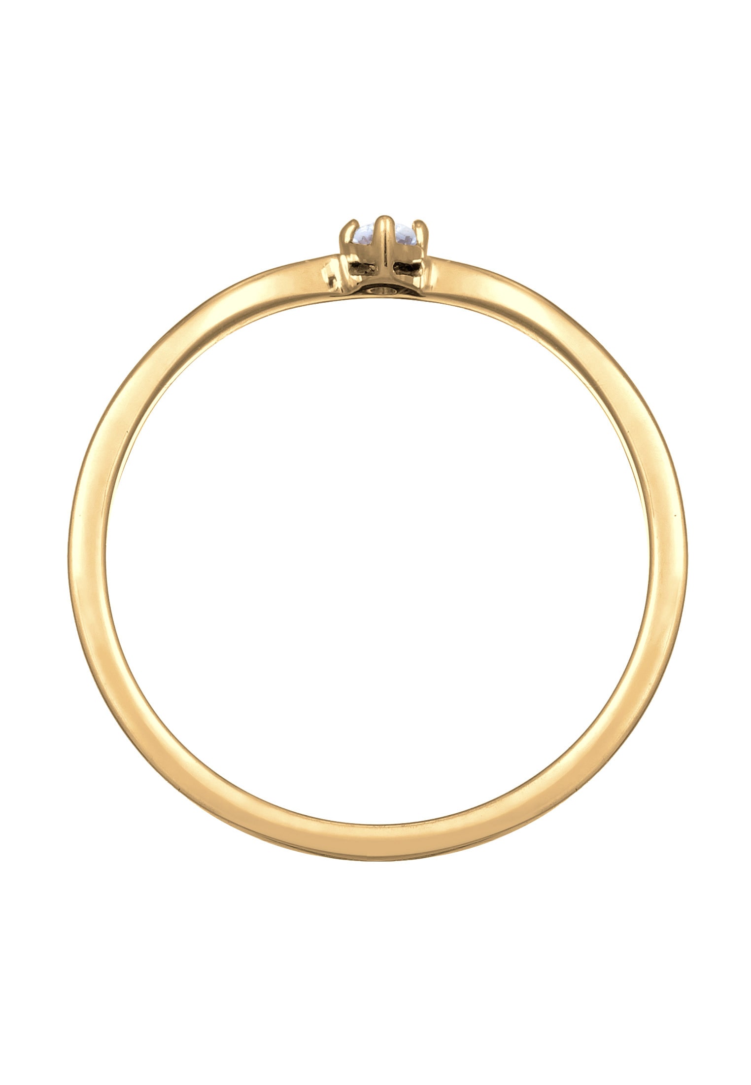 Elli DIAMONDS Diamantring »Ring Lab Grow Diamant (0.035) V-Form Stapelring 925 Silber«