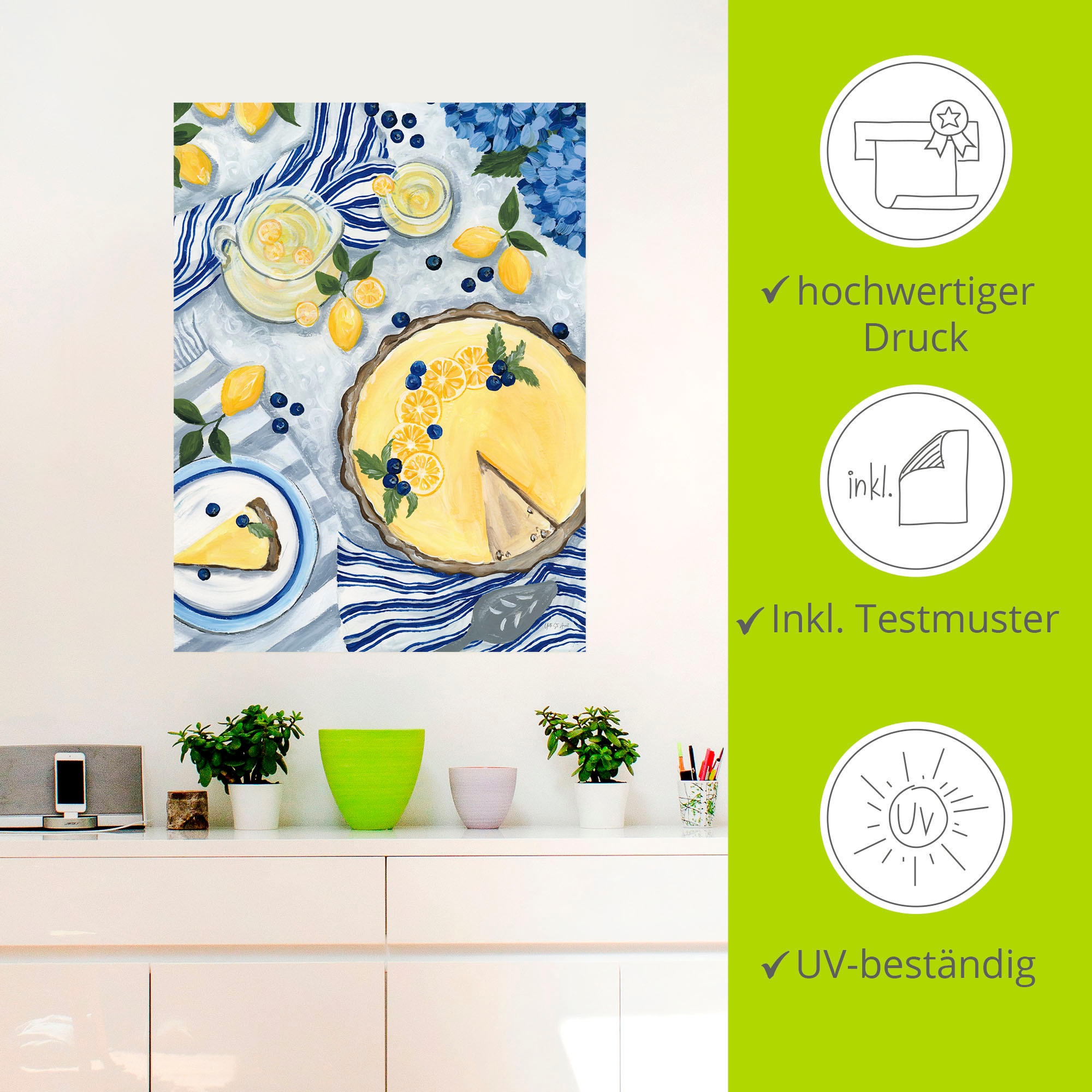 Artland Wandbild »Summer Picnic I« Arrangements 1 Stk. tlg. als Alubild, Leinwandbild, Poster, Wandaufkleber in verschied. Größen