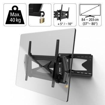 Hama TV-Wandhalterung »FULLMOTION, Schwarz, 94 -203 cm (37" - 80"), 43",50",55",65",75"«, Rotation: 8 °, VESA (von-bis): 300x200–600x400