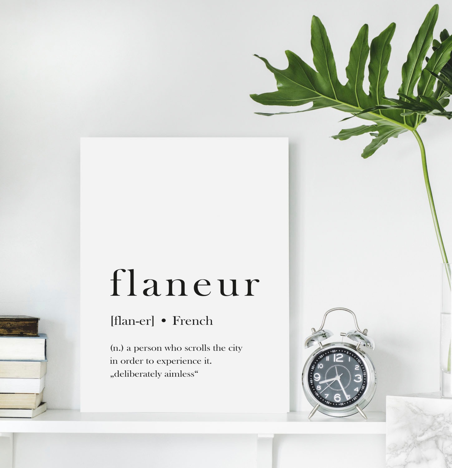 queence Acrylglasbild »flaneur«, Schwarz-Weiß-Sprüche-Sprüche & Texte-Schriftzug, Fine Art-Print in Galeriequalität