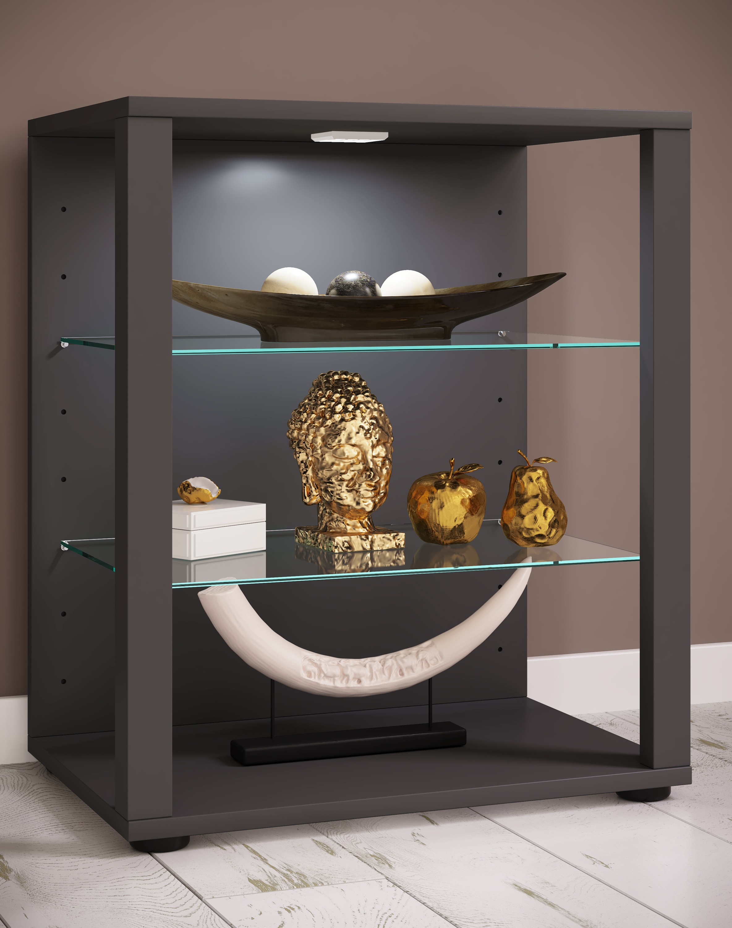 VCM Standvitrine »Holz Glas Stand Vitrine Sammelvitrine Glasol S«