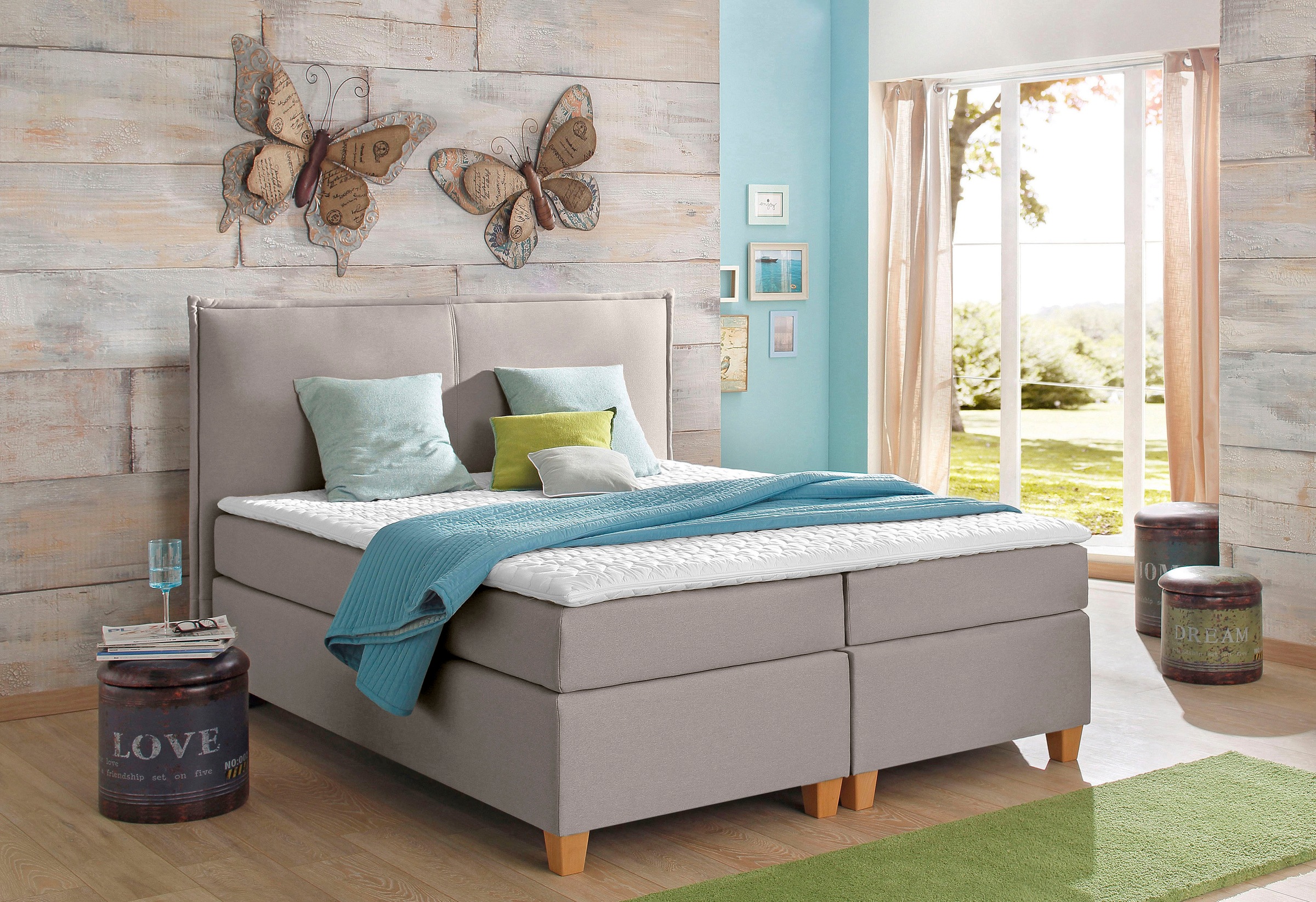 Home affaire Boxspringbett »Houssay«, inkl. Topper, 5 Breiten, 2 Härtegraden auch in Überlänge 220 cm