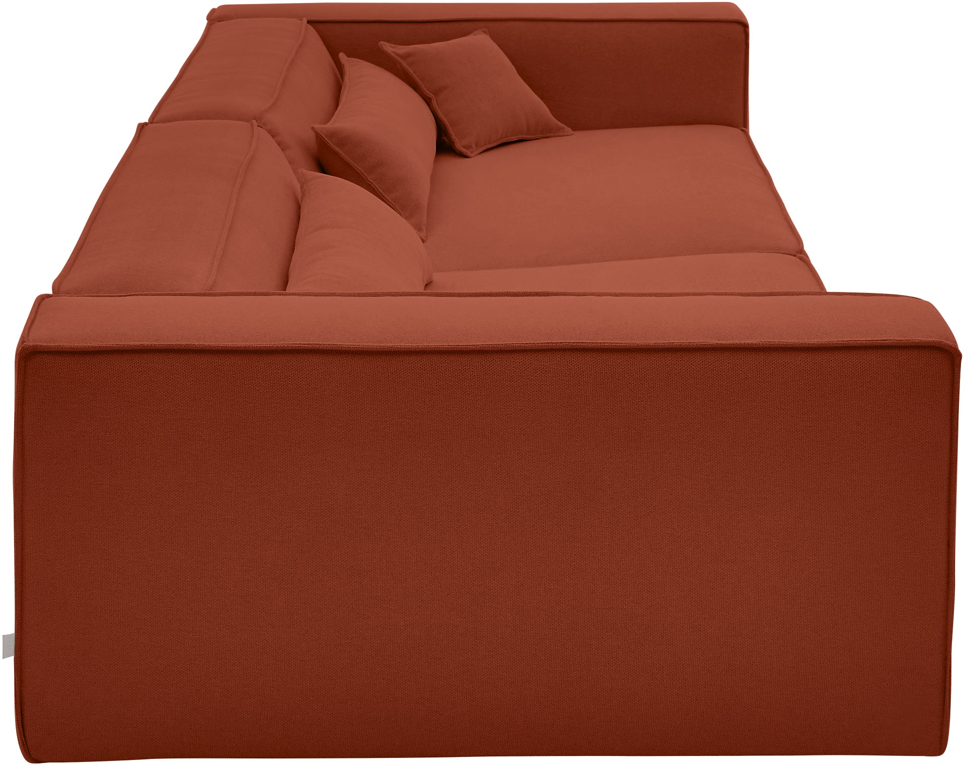LeGer Home by Lena Gercke 3-Sitzer »PIARA XXL Struktur, Sofa mit Kedernaht« schwarze Füße, bequemer Sitzkomfort, extra tiefe Sitzfläche