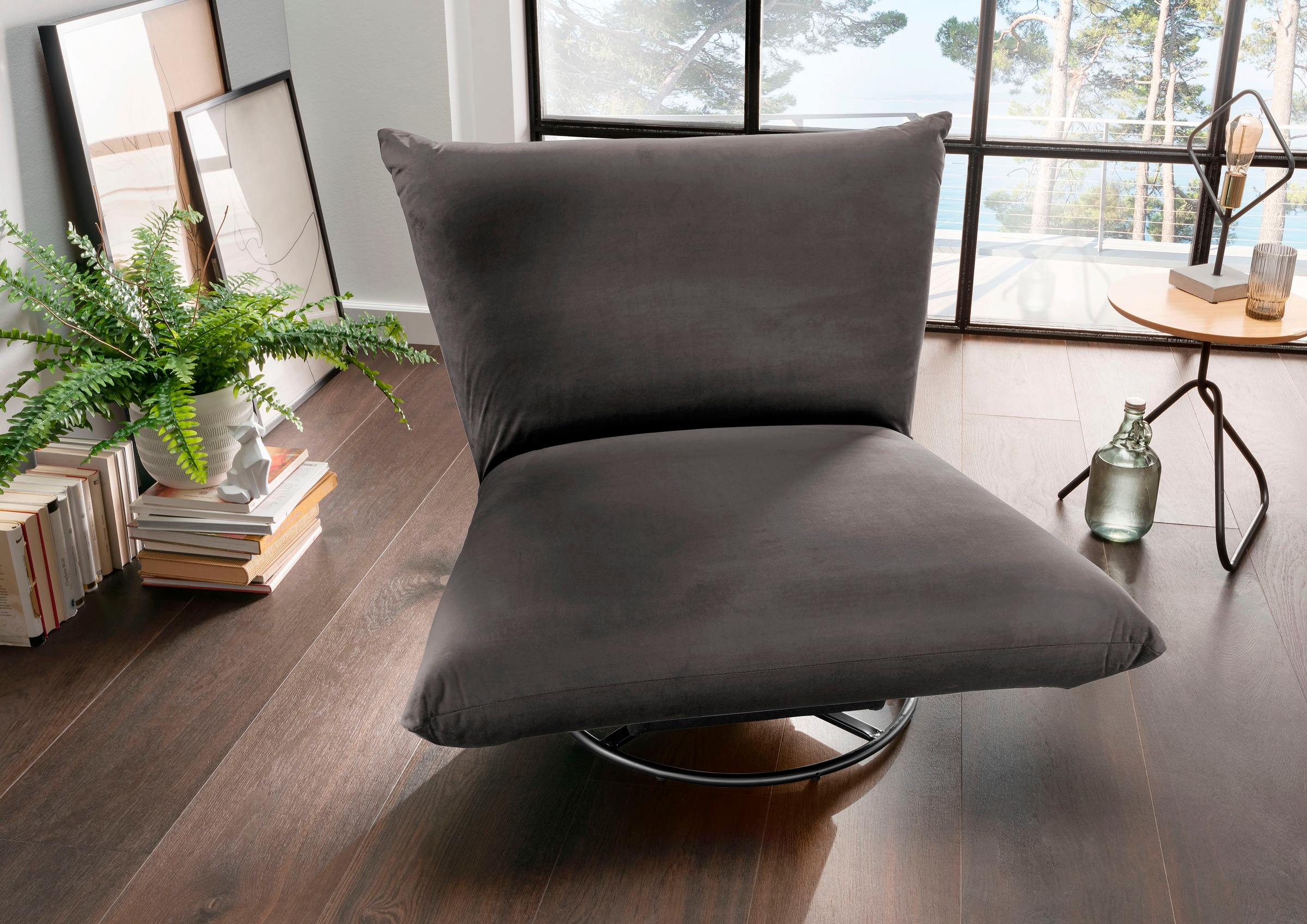 Home affaire Drehsessel »Cremona« 360° drehbar mit Metallfuß