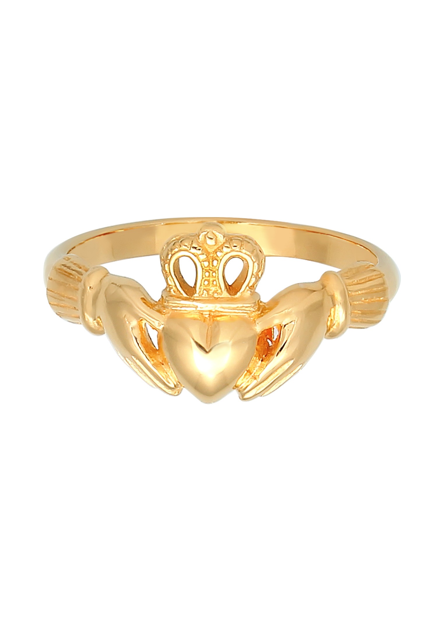 Elli Fingerring »Ring Claddagh Herz Krone Königlich 925 Silber«