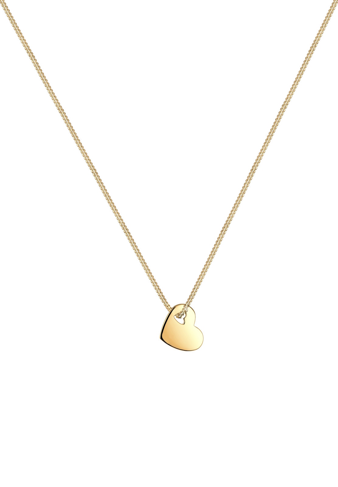 Elli Kette mit Anhänger »Halskette Herz 925 Sterling Silber vergoldet«
