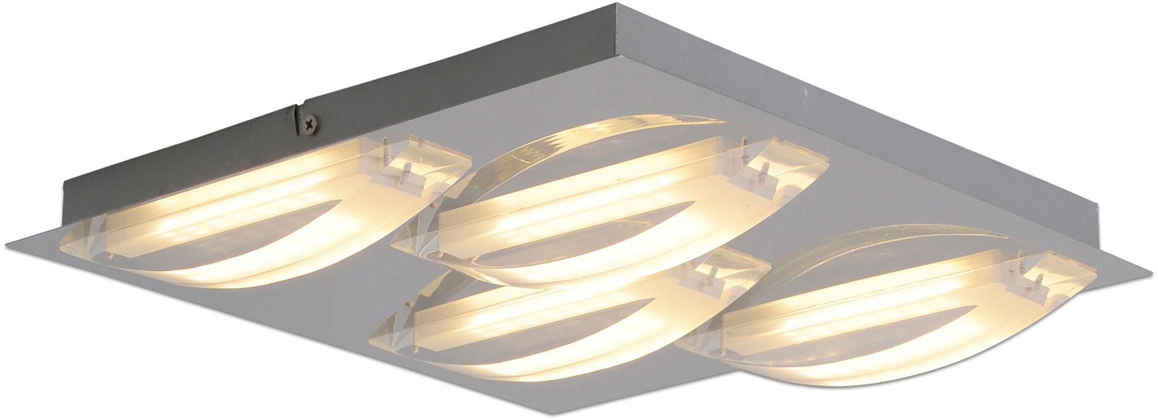 näve LED Deckenleuchte »Chur« LED-Modul 1 Stk. Warmweiß mit geschwungenen Lichtbögen, Chromfarben, Metall, Acryl