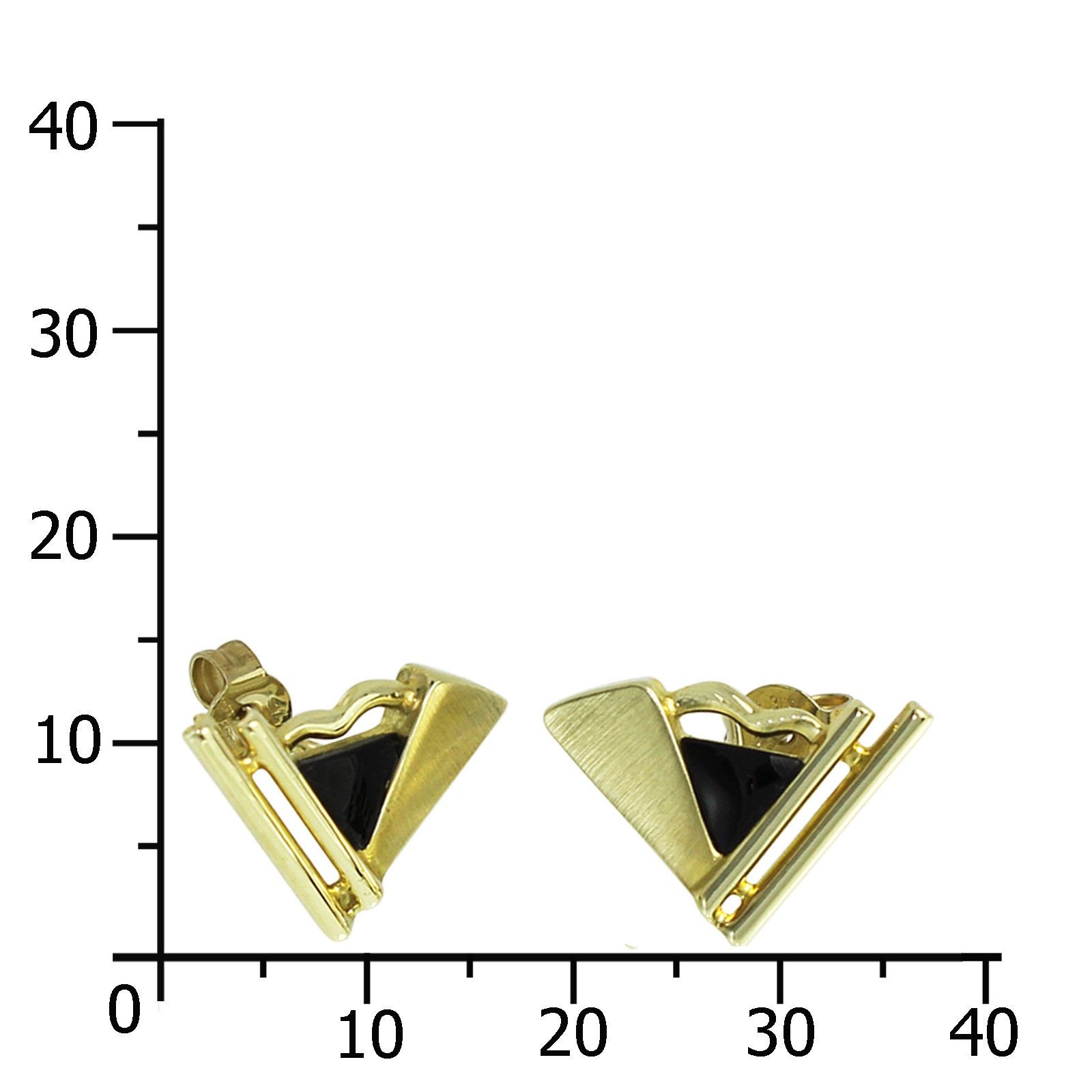 OSTSEE-SCHMUCK Paar Ohrstecker »- Caleno - Gold 333/000 - Onyx«