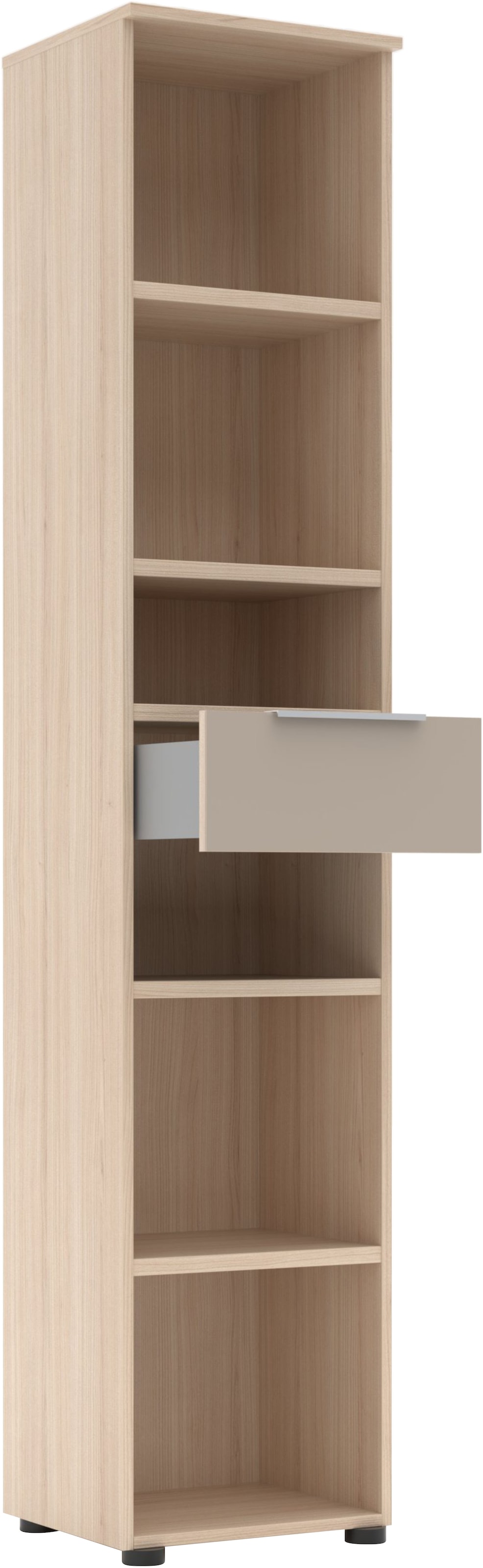 Innostyle Aktenregal »Büroregal Santorin, 40x 198x 38 cm (B/H/T)« 1 Stk. tlg. 1 Schubkasten, 6 offene Fächer, Softclose, Metallgriff