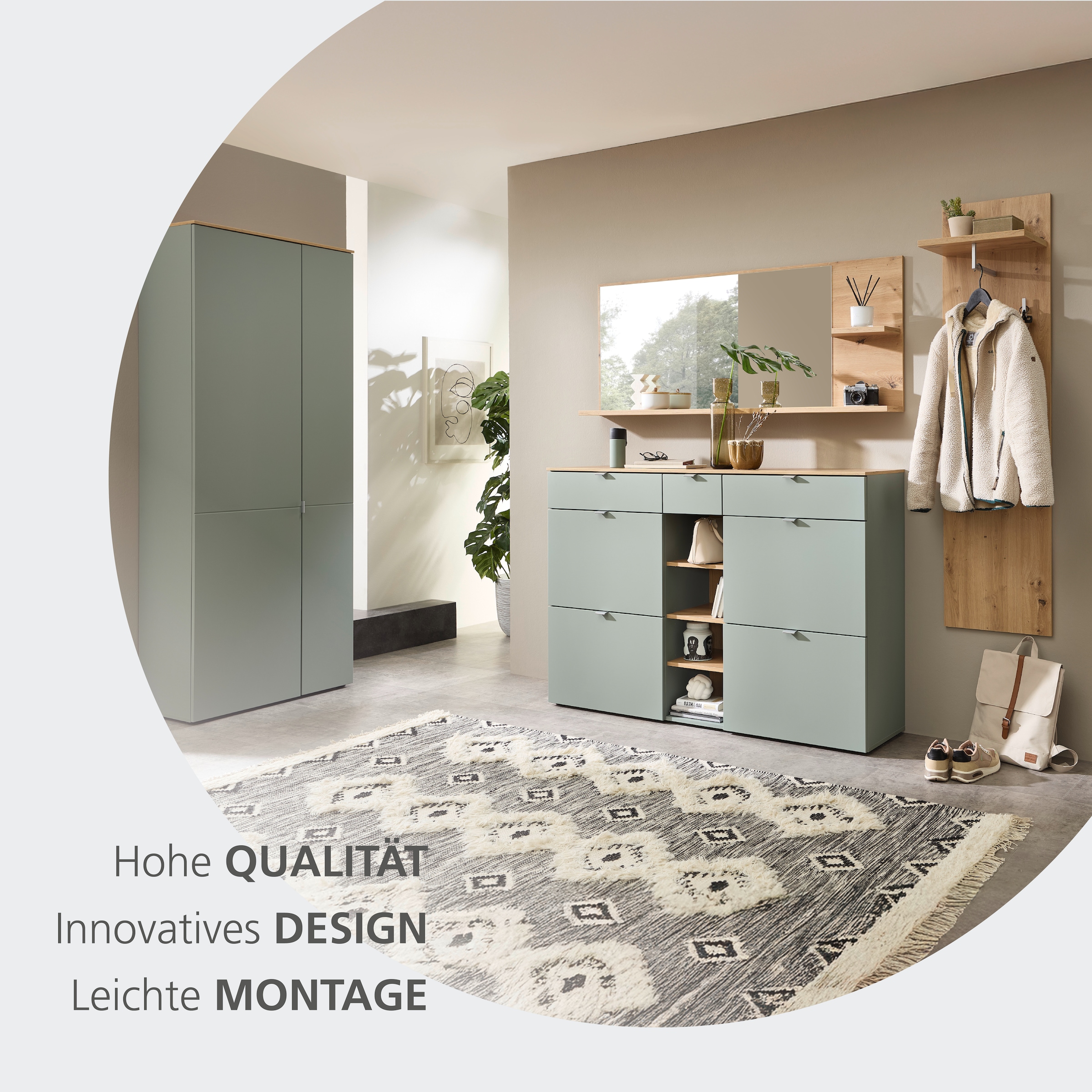 Innostyle Schuhschrank »Bari Schuhschrank mit Schubkästen, BxHxT 7148x103x38 cm« 1 Stk. tlg. 4 Klappen, 12 Fächer, Softclose, ABS Kantenschutz