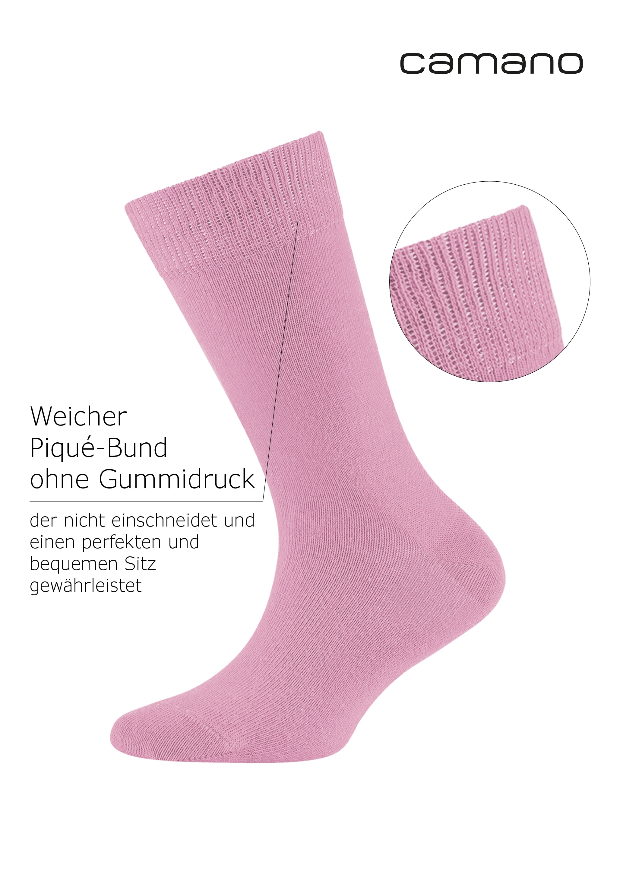 Camano Socken »ca-soft« 6 Paar,  mit Komfortbund und gepolsterten Zehen-/Fersenbereich