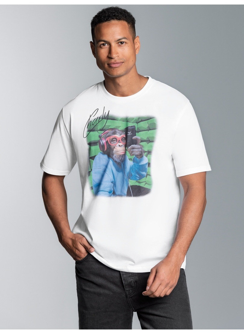Trigema T-Shirt »TRIGEMA T-Shirt trigema Affe Charly Podcast«, (1 tlg.)