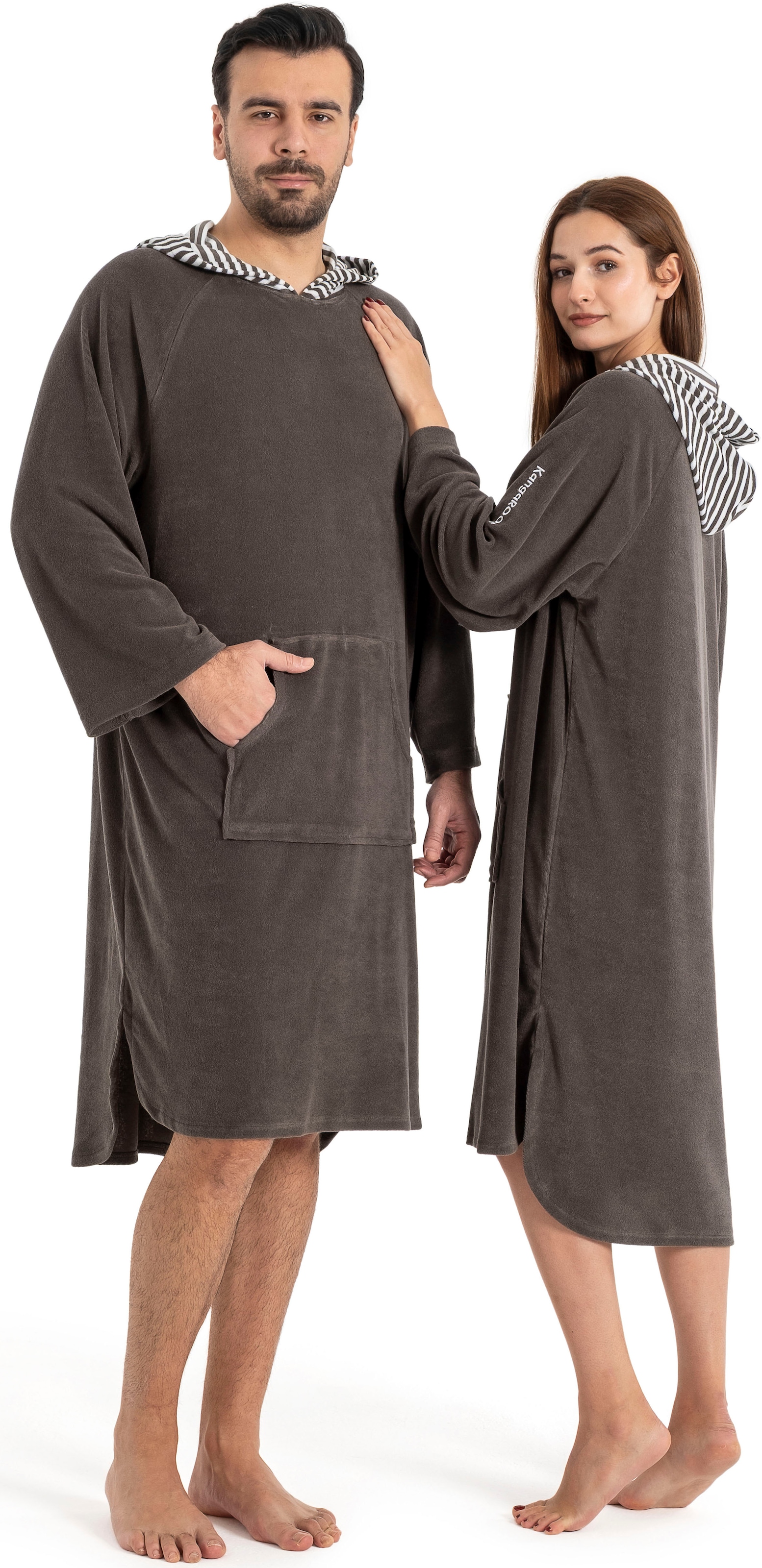 KangaROOS Badeponcho »Dalia Surfponcho, ideal für Sauna, Spa & im Urlaub« 1 Stk. weich, Uni-Farben mit Streifen, leicht, Unisex, für Damen und Herren