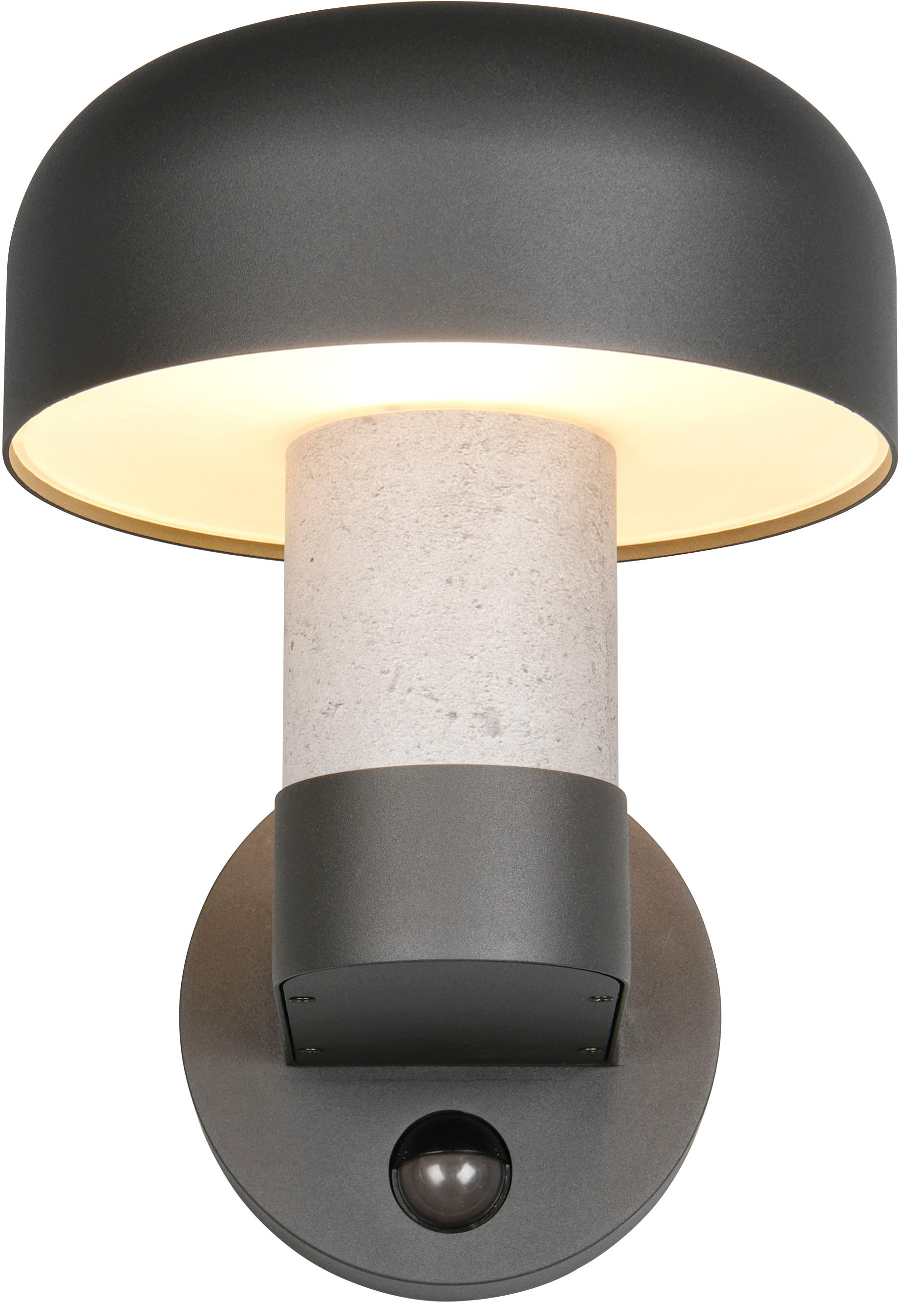 TRIO Leuchten Außen-Wandleuchte »FRASER, Fassadenbeleuchtung Laterne Pilzform, exkl 1x E27 max 10W IP54« E27 1 Stk. warmweiß - kaltweiß Hauswand Leuchte aus Druckguss Aluminium mit Bewegungsmelder