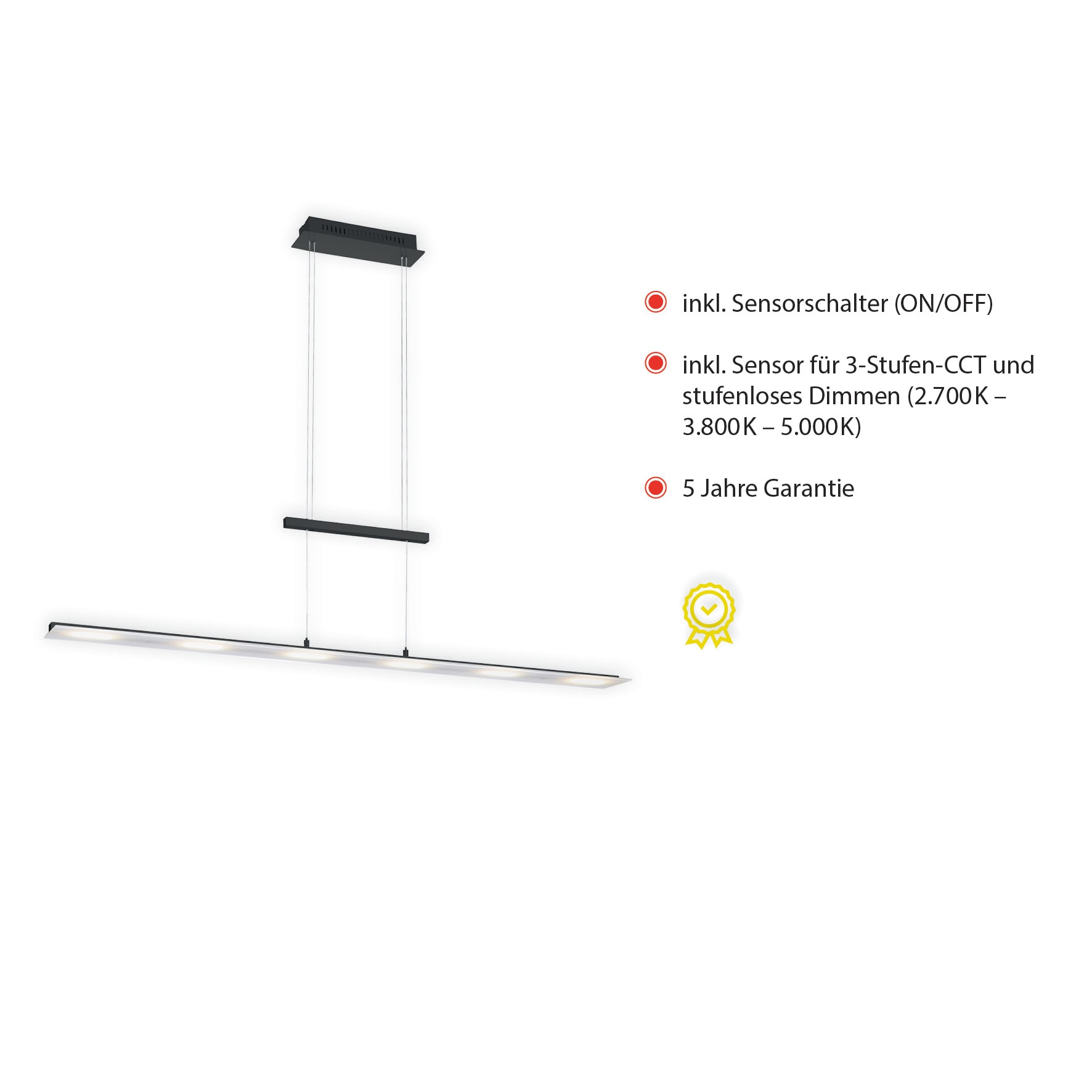 JUST LIGHT LED Deckenleuchte »NELE«, 6 flammig, Leuchtmittel LED-Board | LED fest integriert, dimmbar über Sensordimmer