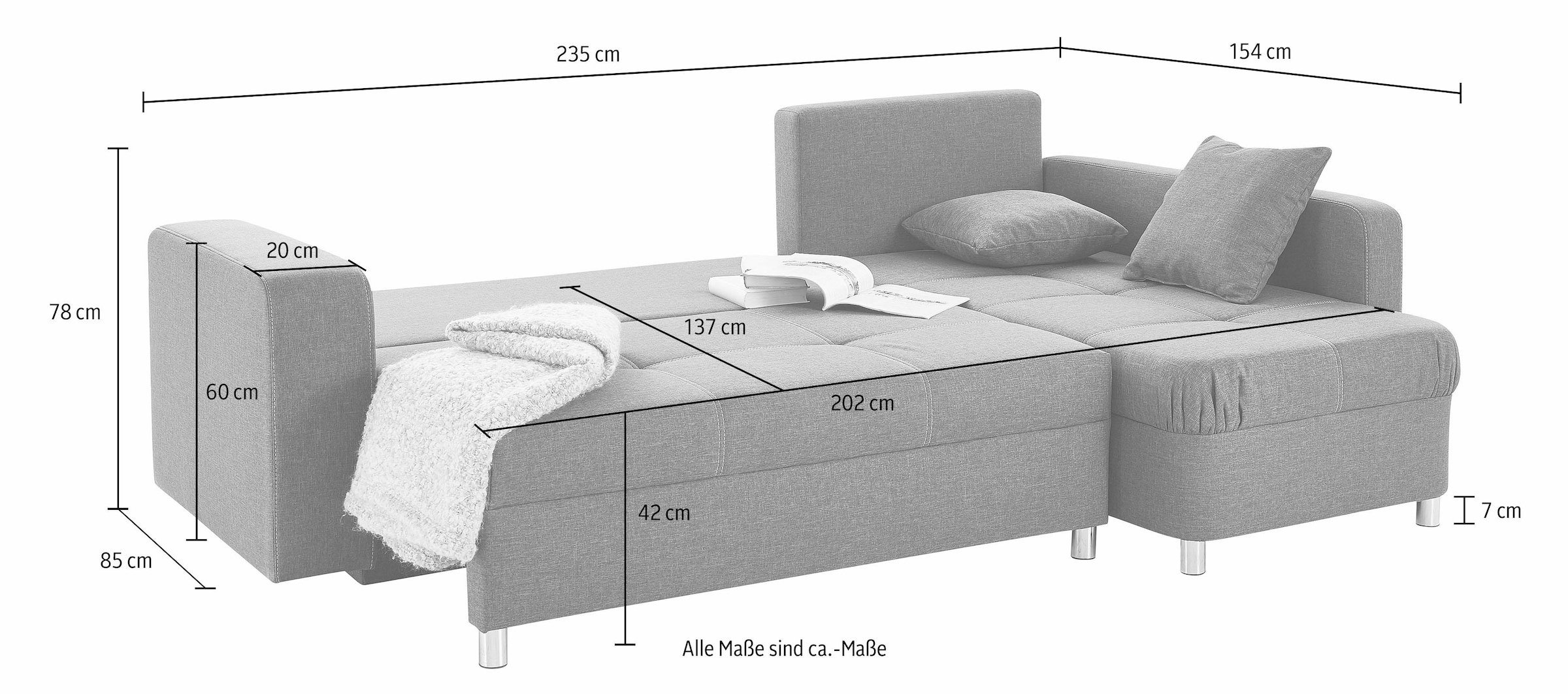Jockenhöfer Gruppe Ecksofa »Lyon«, mit Bettfunktion und Bettkasten kaufen online