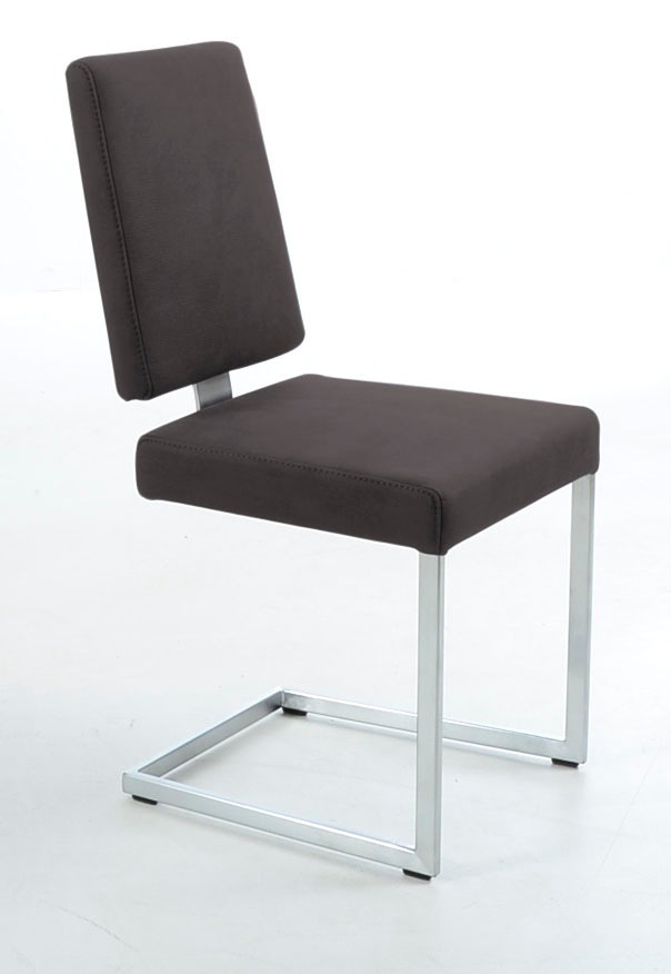 K+W Komfort & Wohnen Freischwinger, Microfaser Struktur 755, stabiles Hochkantgestell, in Leder oder Microfaser
