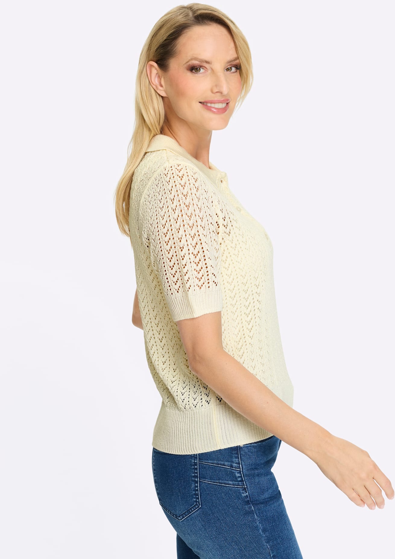 heine Polokragenpullover »Ajour-Pullover«