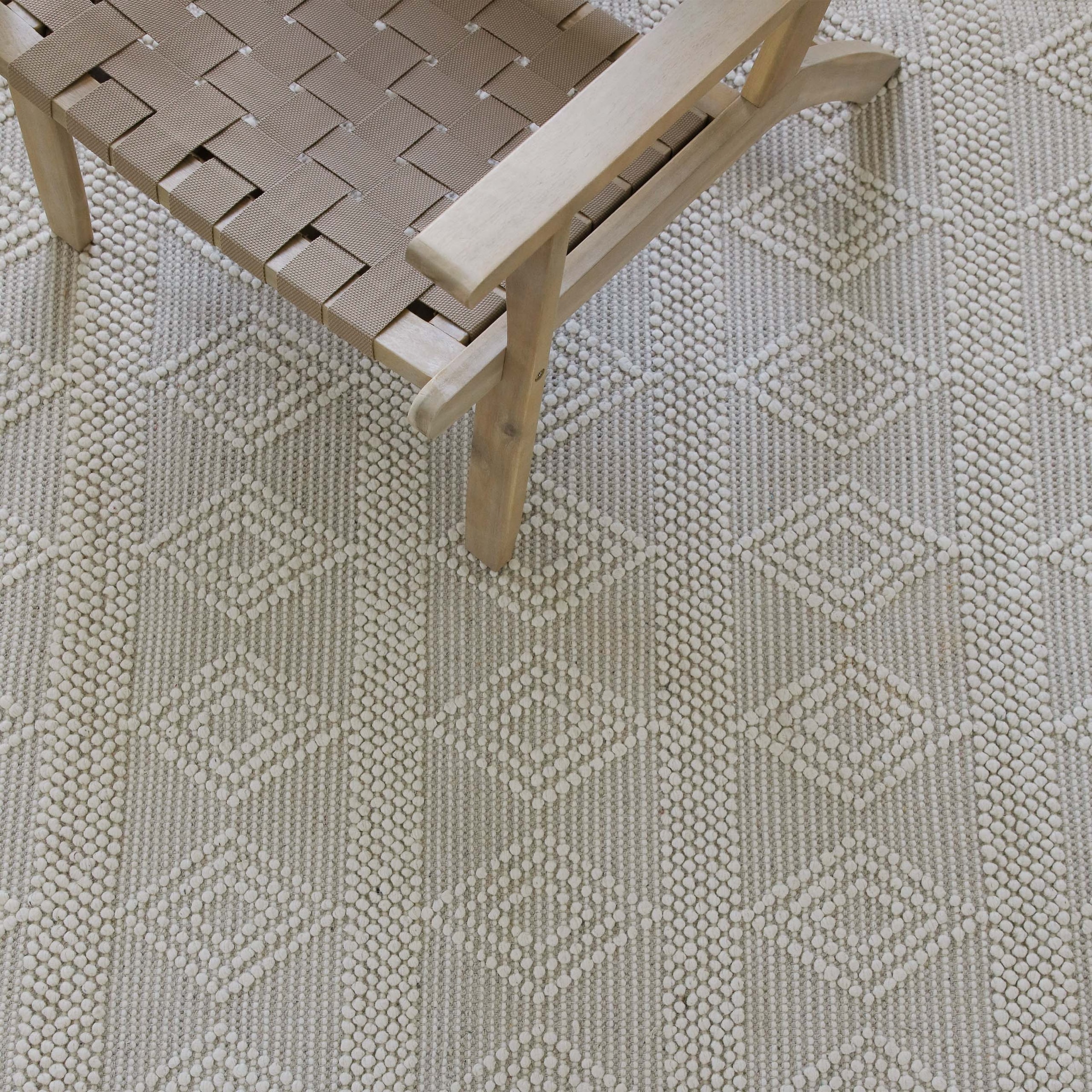 my home Teppich »Grunno«, rechteckig, 8 mm Höhe, 70% Wolle, handgewebt, Raute, Hoch-Tief, Wohnzimmer, Naturfaser