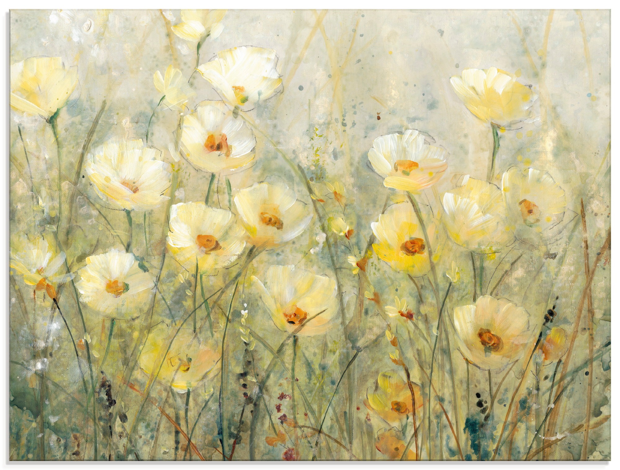 Artland Glasbild »Sommer in voller Blüte I«, Blumenwiese, (1 St.)