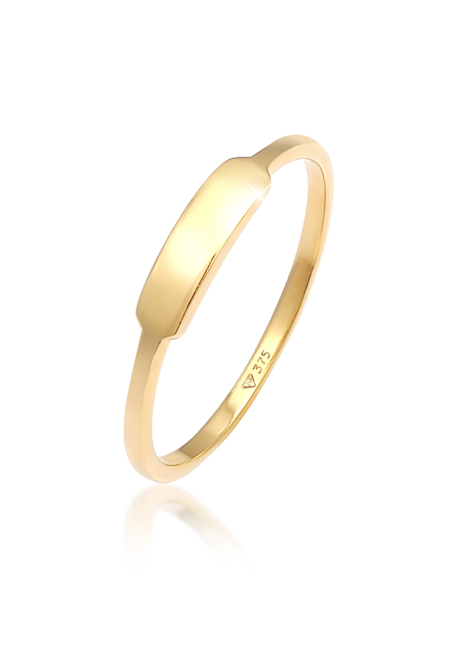 Siegelring »Ring Rechteck Geo Design 375 Gelbgold«