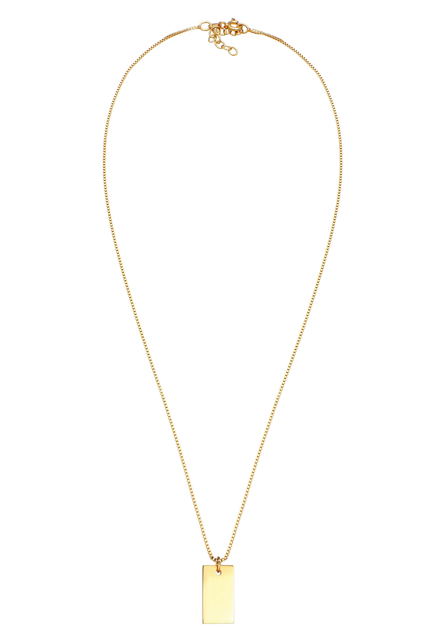 Elli Kette mit Anhänger »Halskette Rechteck Geo Basic 925 Silber«