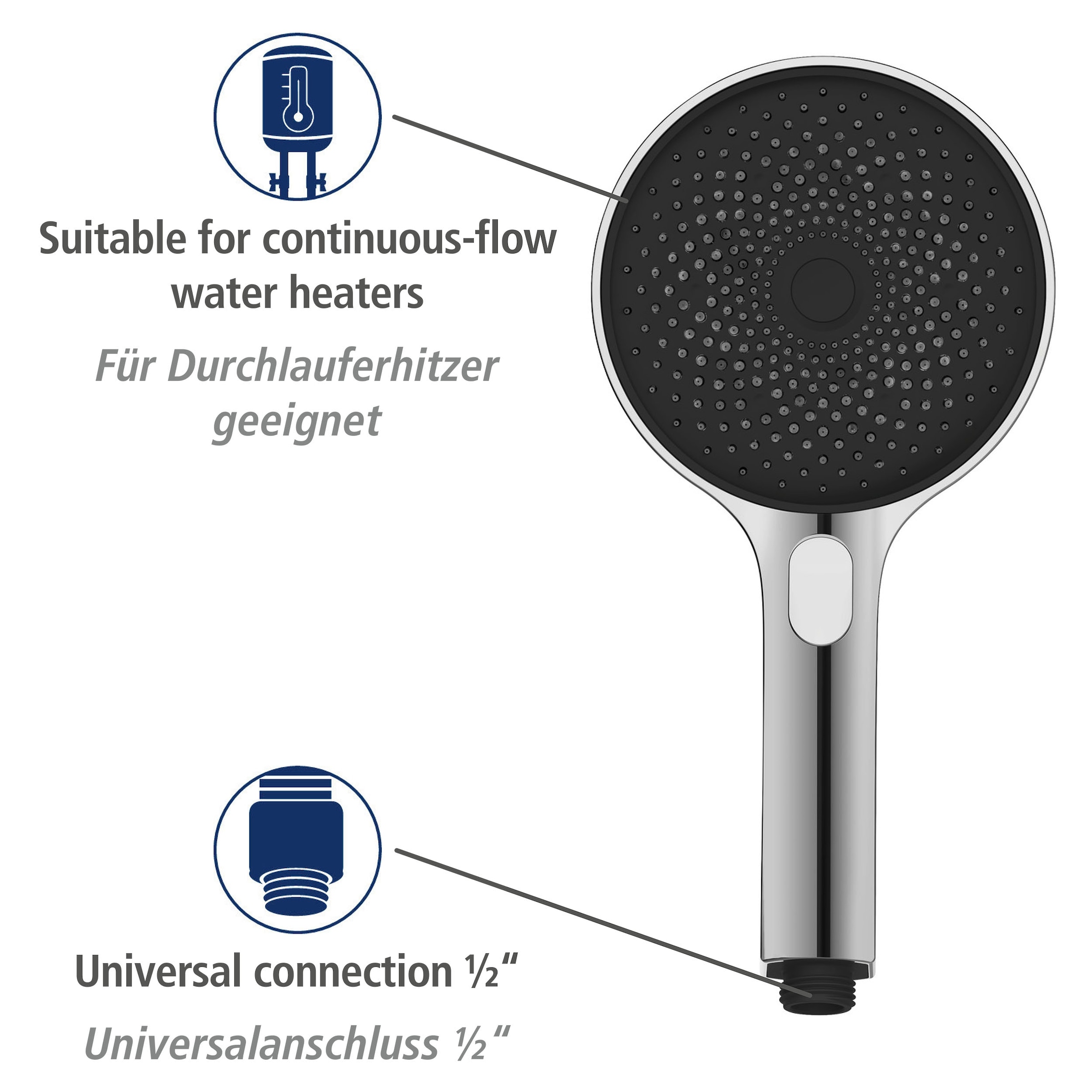 WENKO Duschsystem »Softwater«, Chrom, einfacher Anschluss an bestehende Armatur o. Wandanschlussbogen