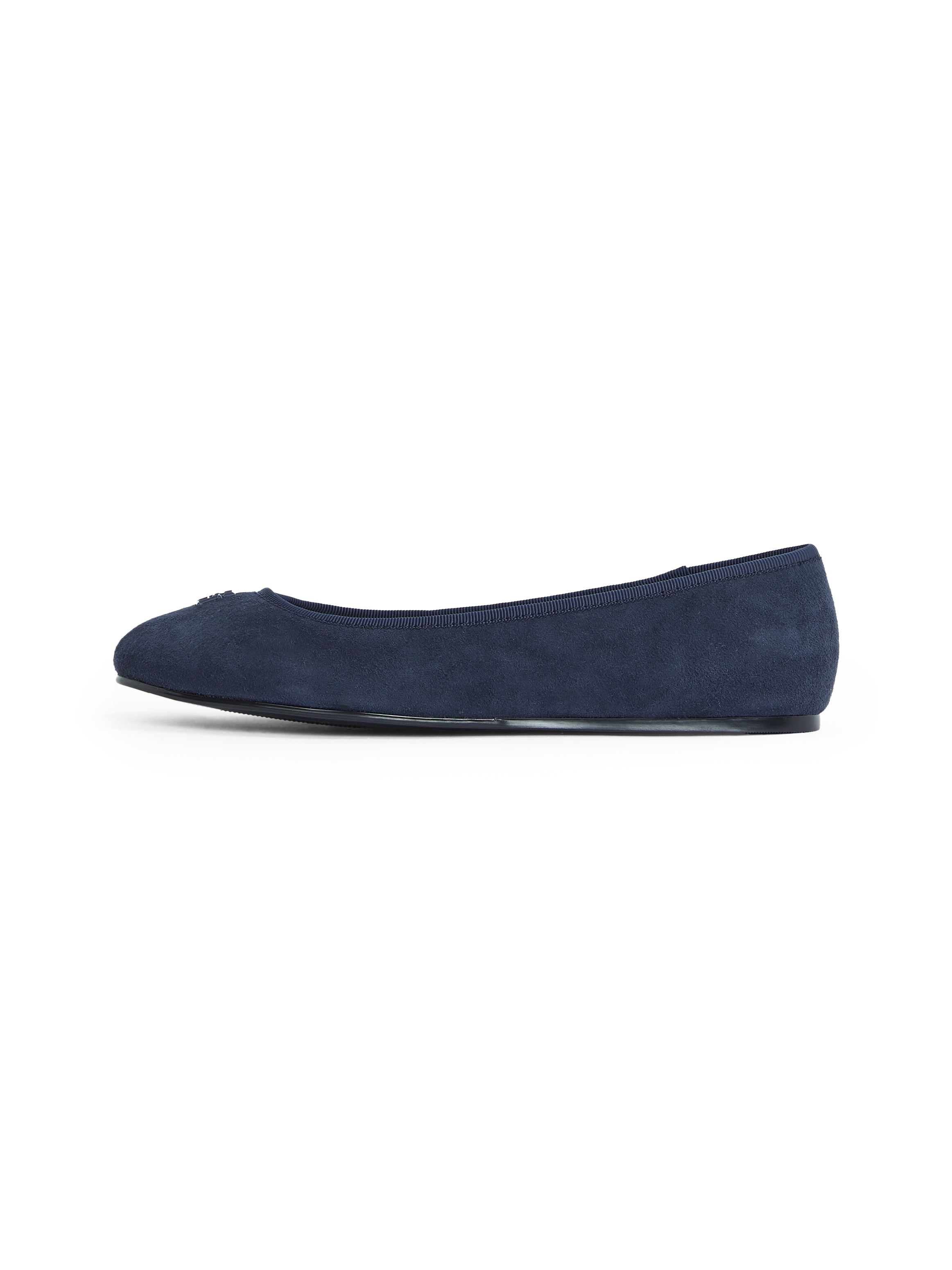 Tommy Hilfiger Ballerina »TH HARDWARE SUEDE BALLERINA«  , Flats, Businessschuh, Bequemschuh, Schlupfschuh mit TH-Logo