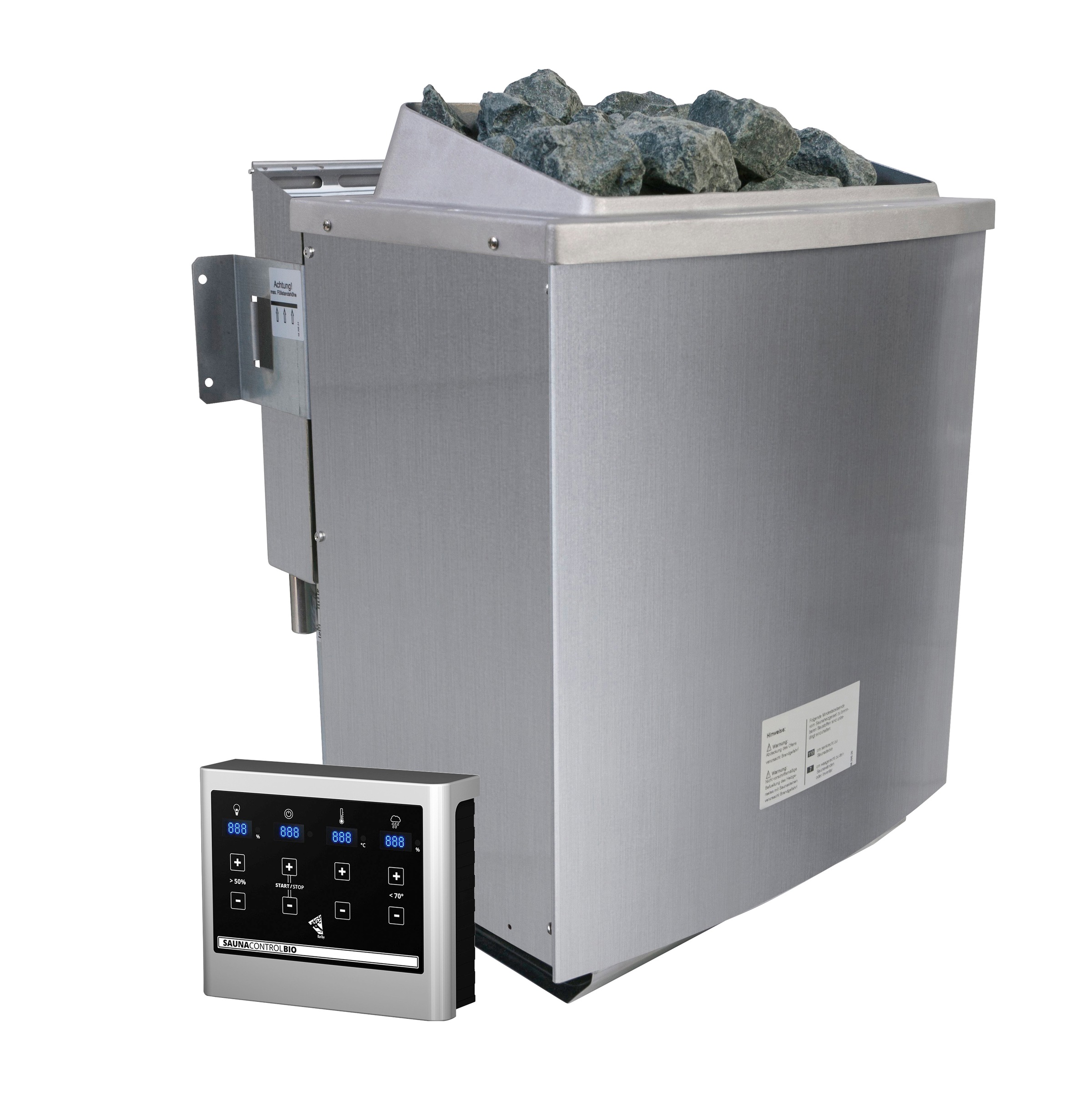 Karibu Sauna »Adele« Set,  9-kW-Bio-Ofen mit ext. Steuerung, 2 Infrarot-Vitalight-Strahlern
