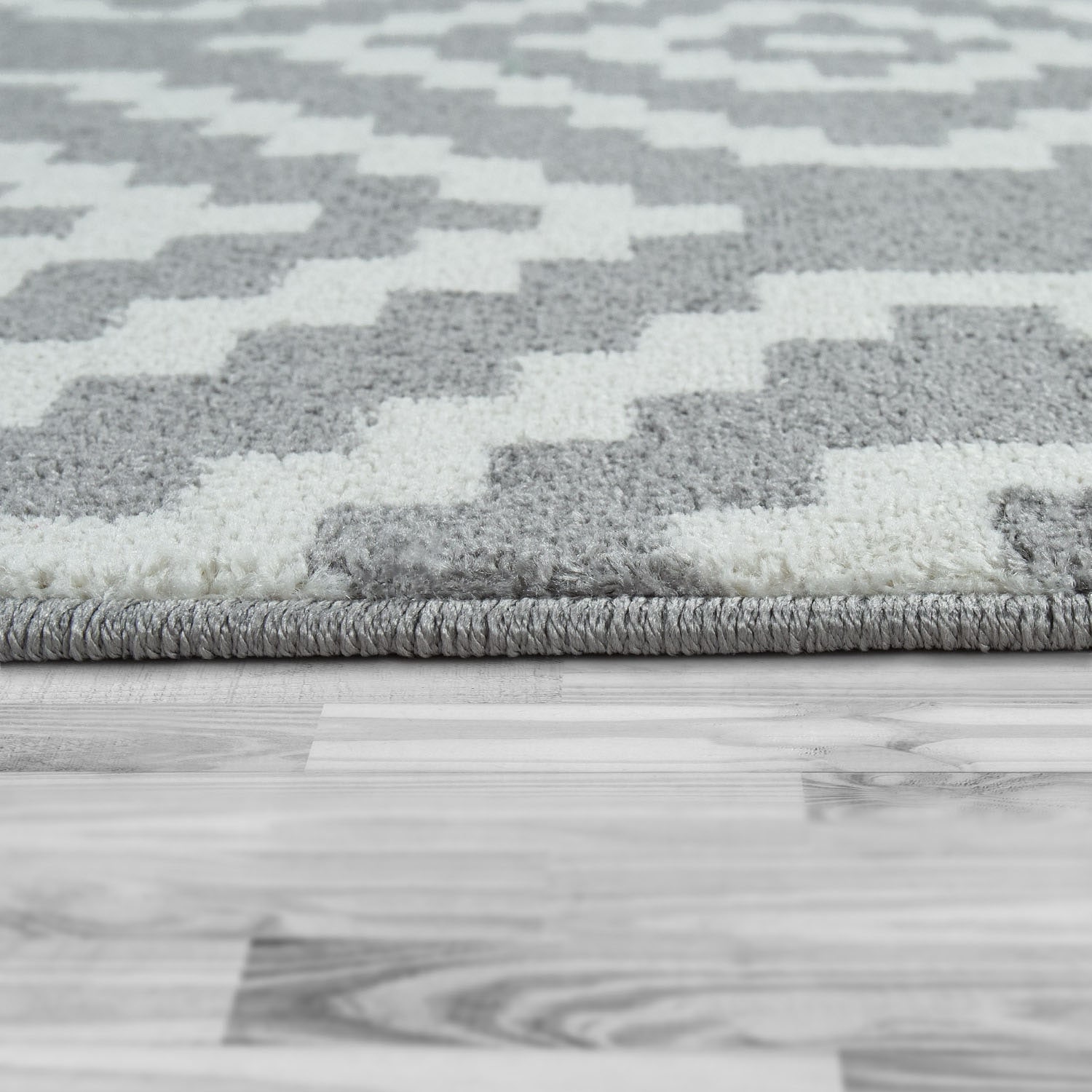 Paco Home Teppich »Stella 400«, rechteckig, 16 mm Höhe, Kurzflor, Pastell Farben, Rauten Design, Wohnzimmer