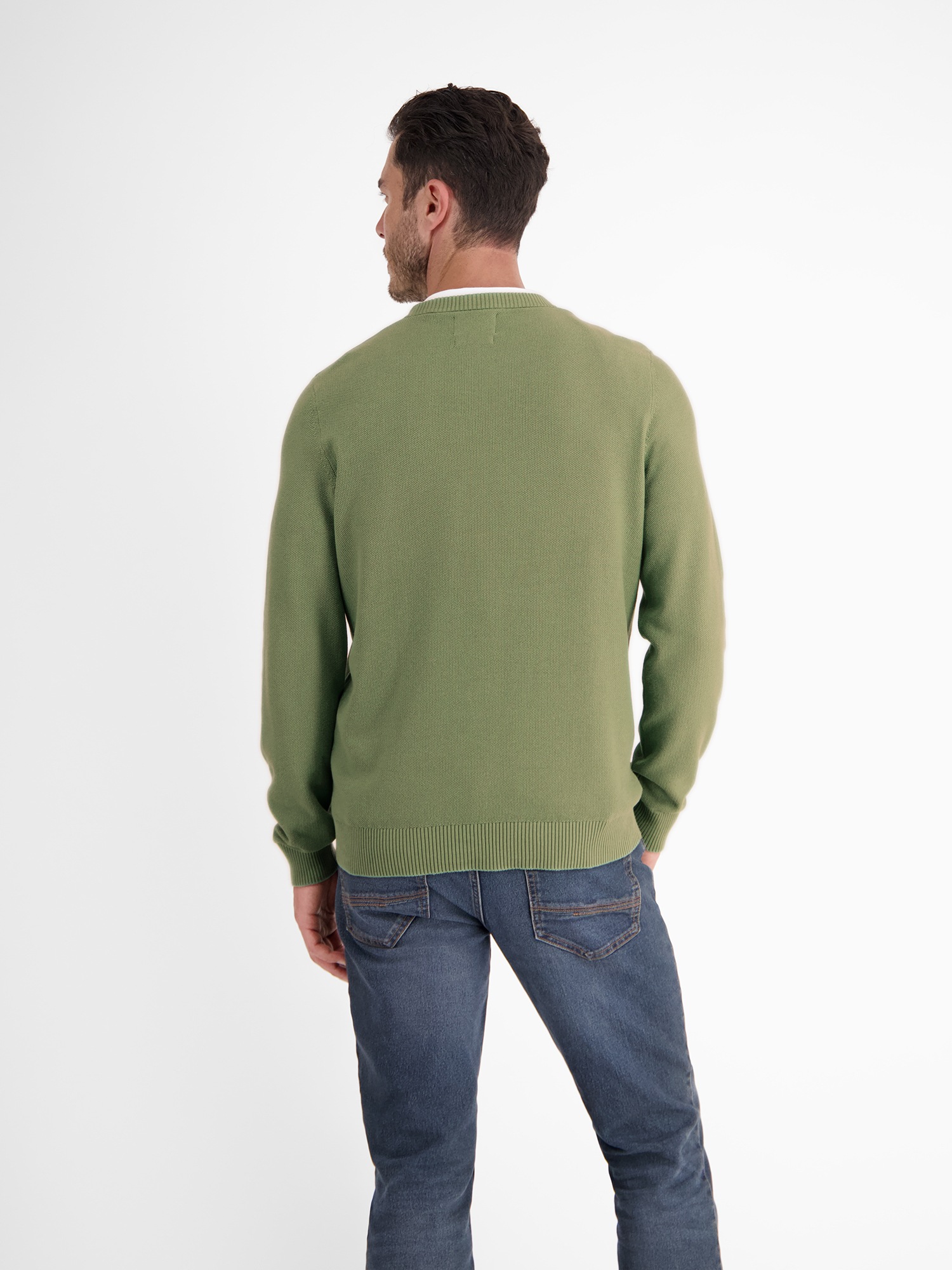 LERROS Strickpullover »LERROS Leichter Strickpullover mit schmaler Rippstruktur«