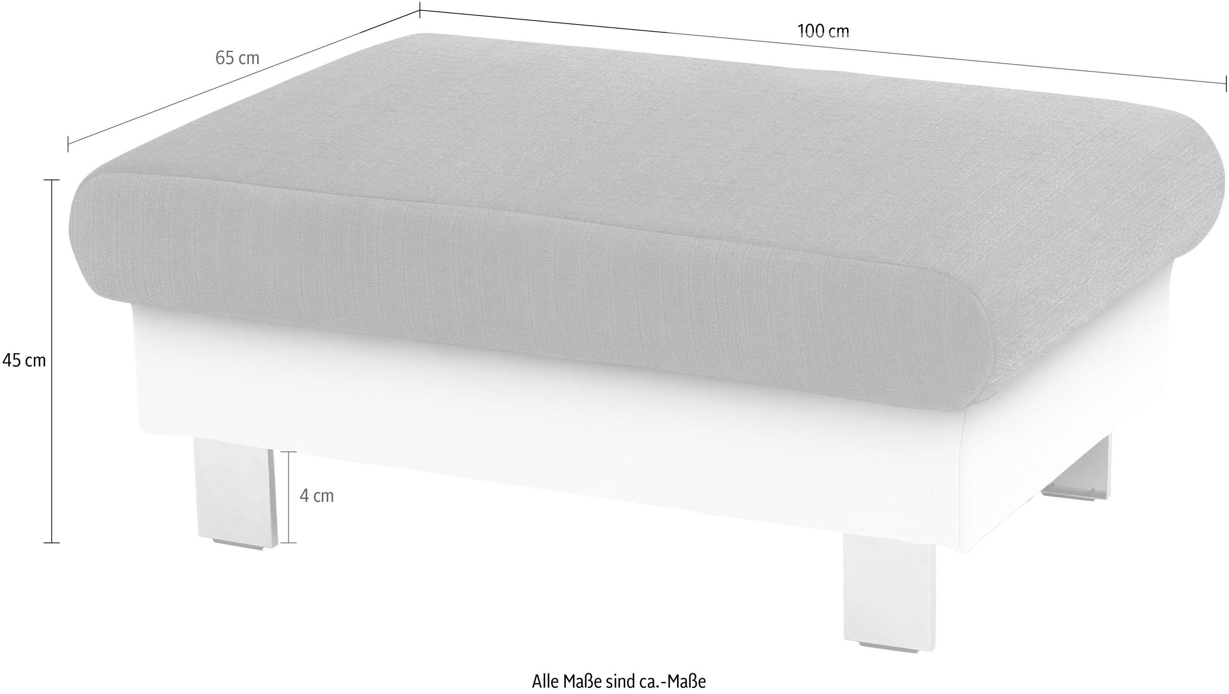 COTTA Polstergarnitur »Komaris«, (Set), Set bestehend aus: 3-Sitzer mit Kopfteilverstellung & Hocker