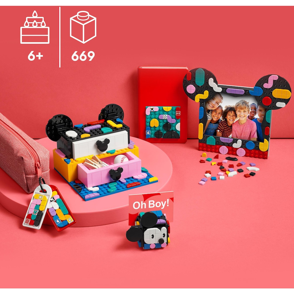 LEGO® Konstruktionsspielsteine »Micky & Minnie Kreativbox zum Schulanfang (41964), LEGO® DOTS«, (669 St.)