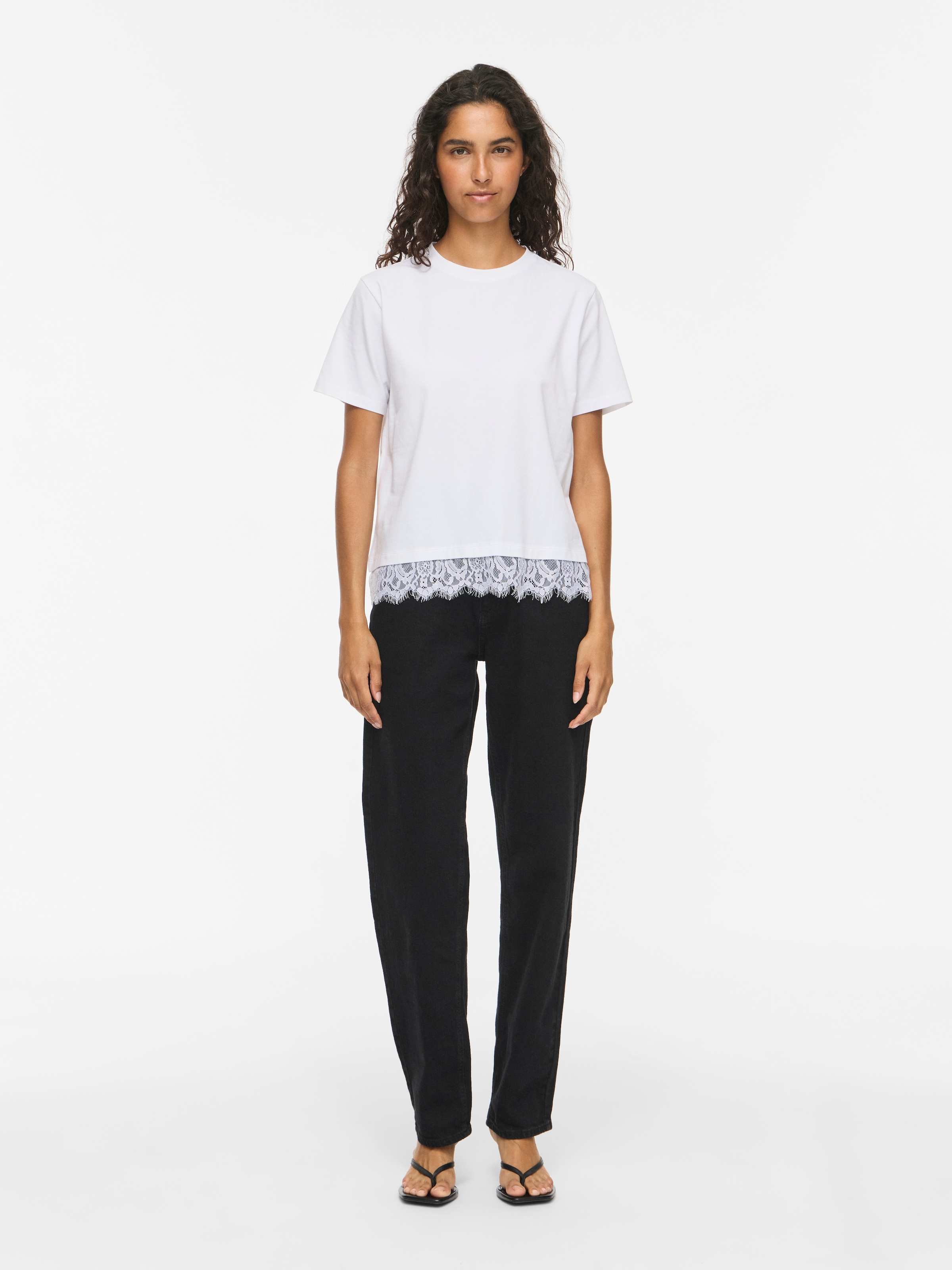 Vila Spitzenshirt »VINORA S/S LACE T-SHIRT - NOOS« Baumwollmischung, regular fit, mit Spitze