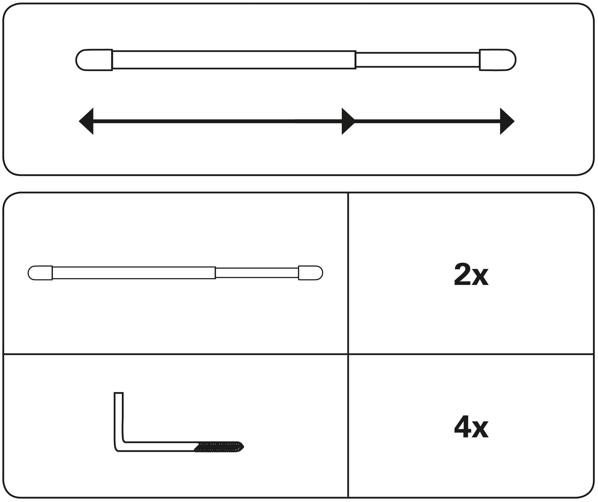 GARDINIA Scheibenstange »Vitragestange« Ø 11 mm 1 läufig-läufig ausziehbar Serie Vitragestange flachoval Ã˜ 11 mm, 2er-Set
