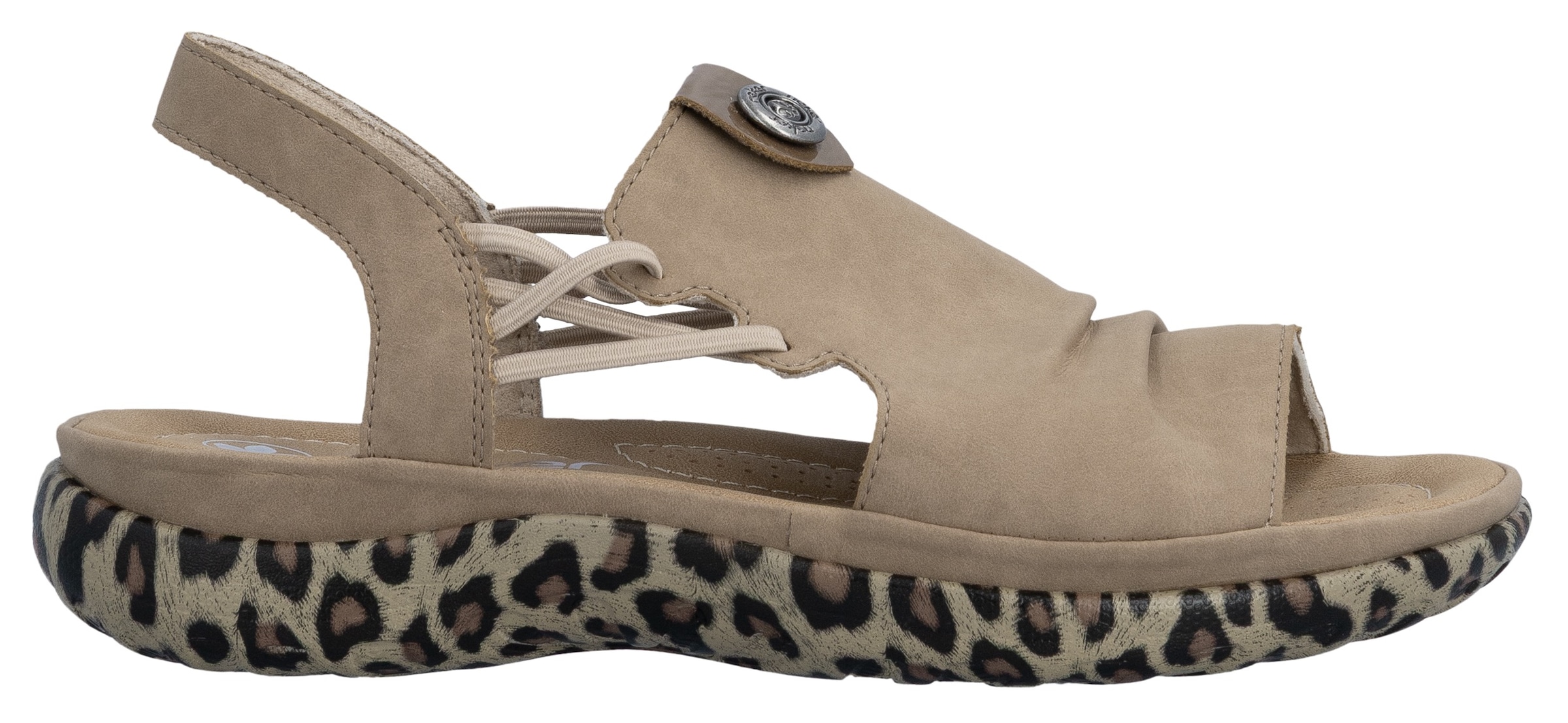 Rieker Sandale  Sommerschuh, Urlaubsschuh, Schlupfschuh mit seitlichen Gummizügen