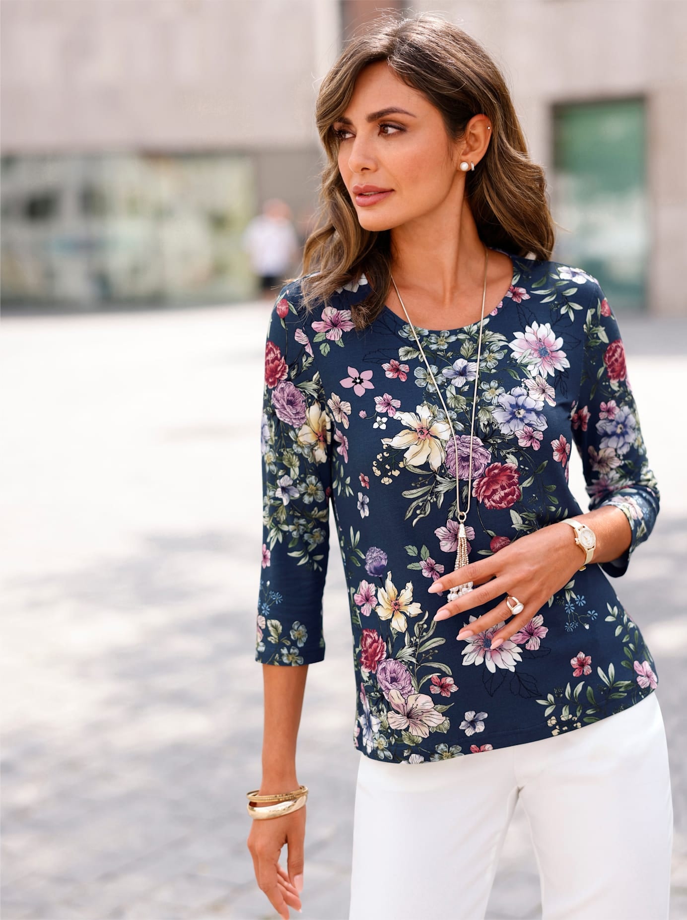 Lady 3/4-Arm-Shirt »Rundhals-Shirt« 1 tlg.