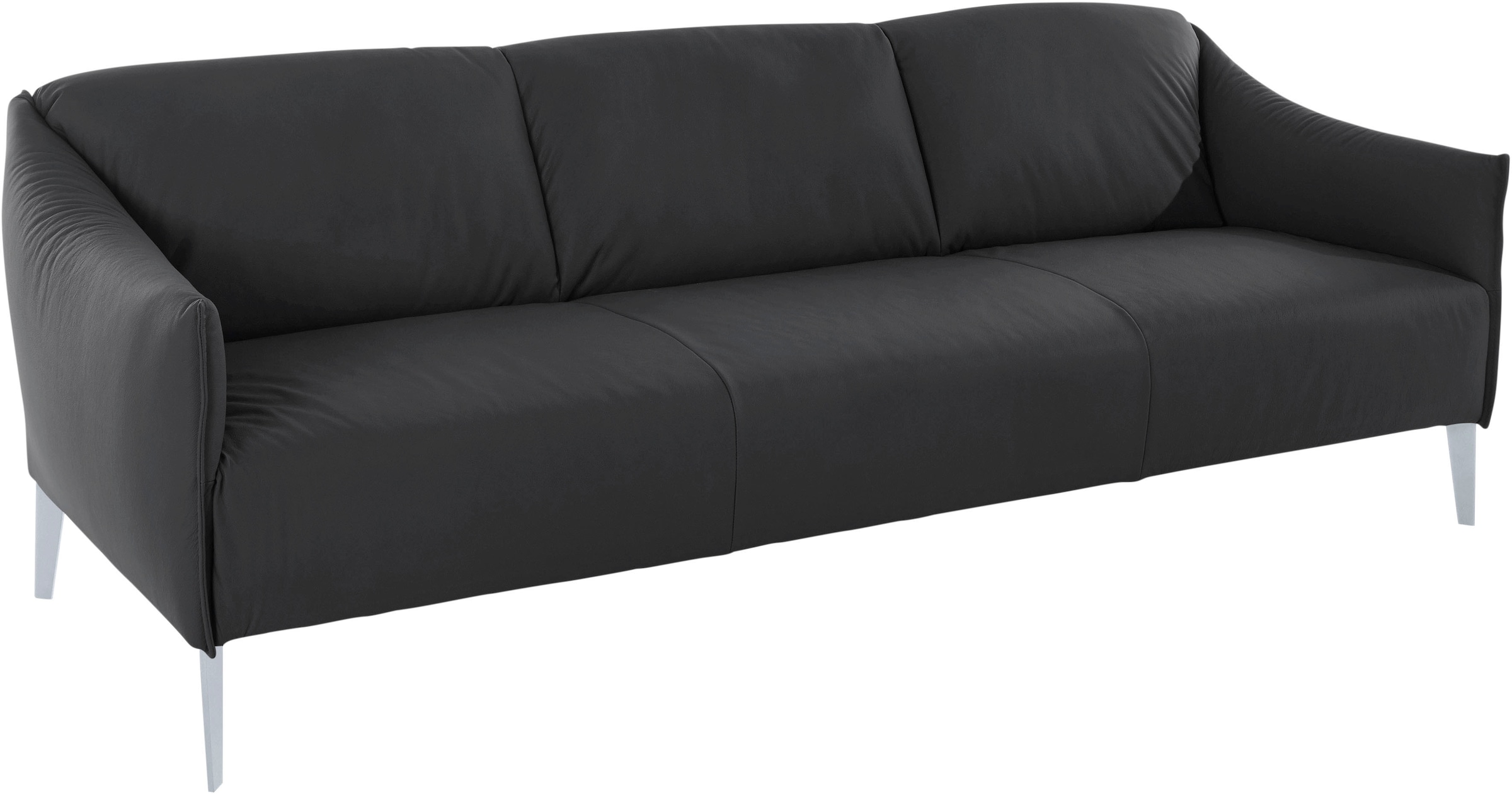 W.SCHILLIG 3-Sitzer »sally Designsofa, Loungesofa, bequem, schmale Armlehnen, Breite 224cm« mit Metall-Winkelfüßen in Silber matt, Breite 224 cm