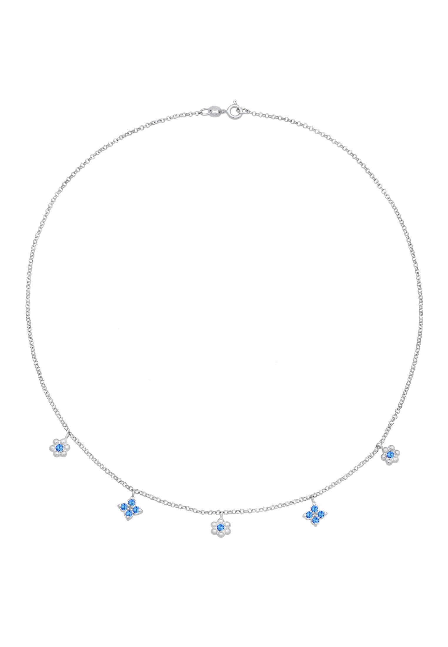 Elli Silberkette »Halskette Kristalle Blüte Blume 925 Sterling Silber«